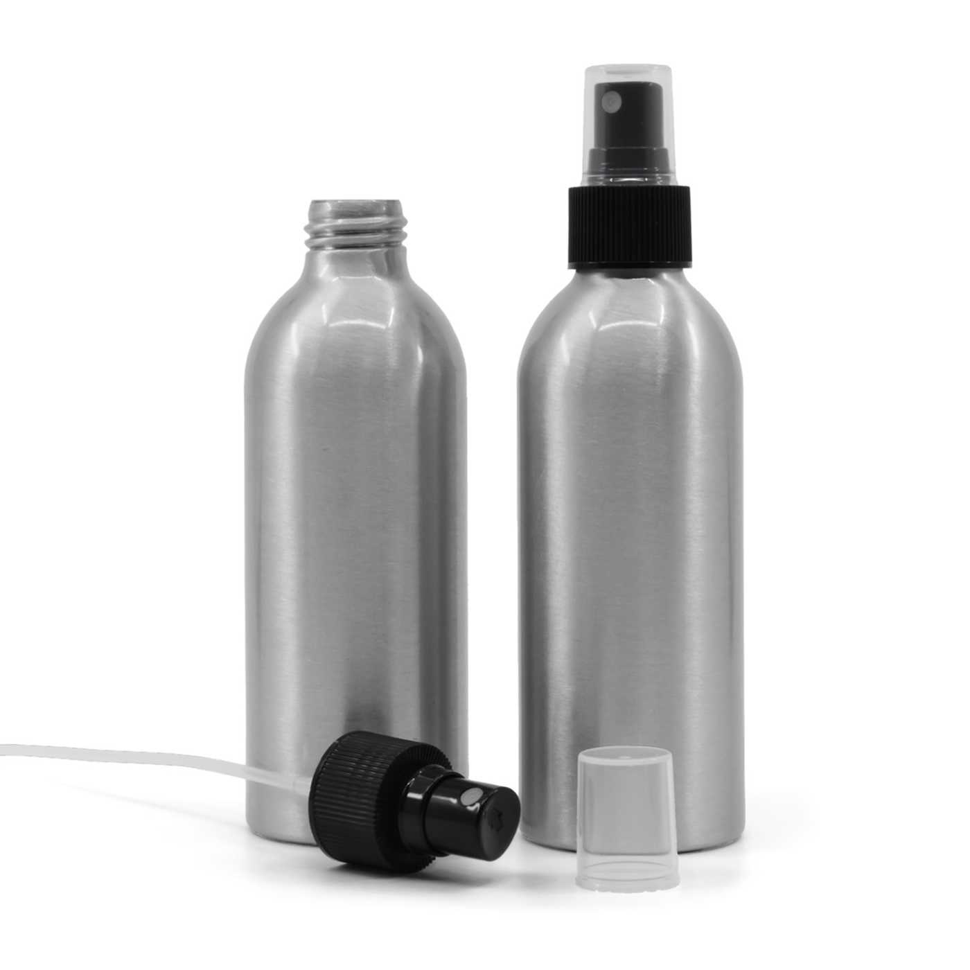 Butelka aluminiowa, czarny atomizer, 200 ml