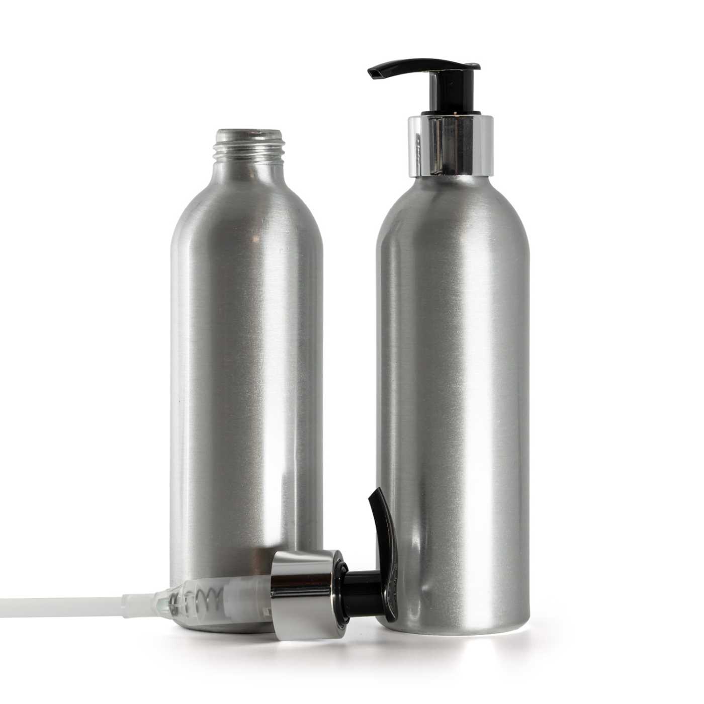 Alumínium palack, fekete-ezüst adagoló, 225 ml