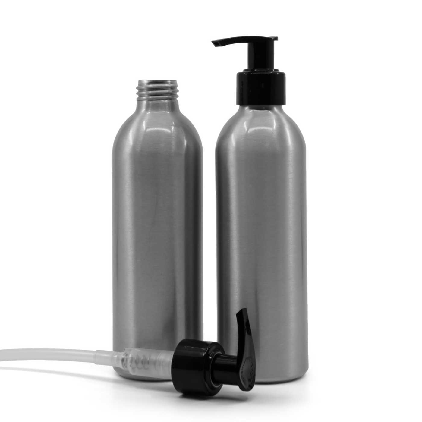 Alumínium palack, fekete pumpa, 225 ml