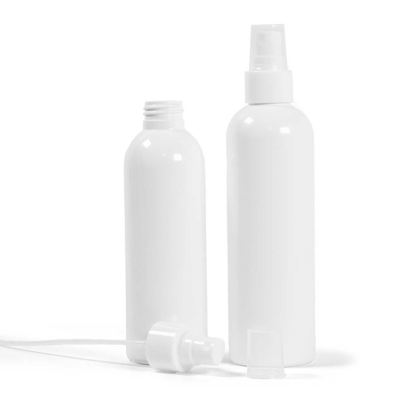 Kunststoffflasche, weiß, weißer Sprühzerstäuber, 250 ml