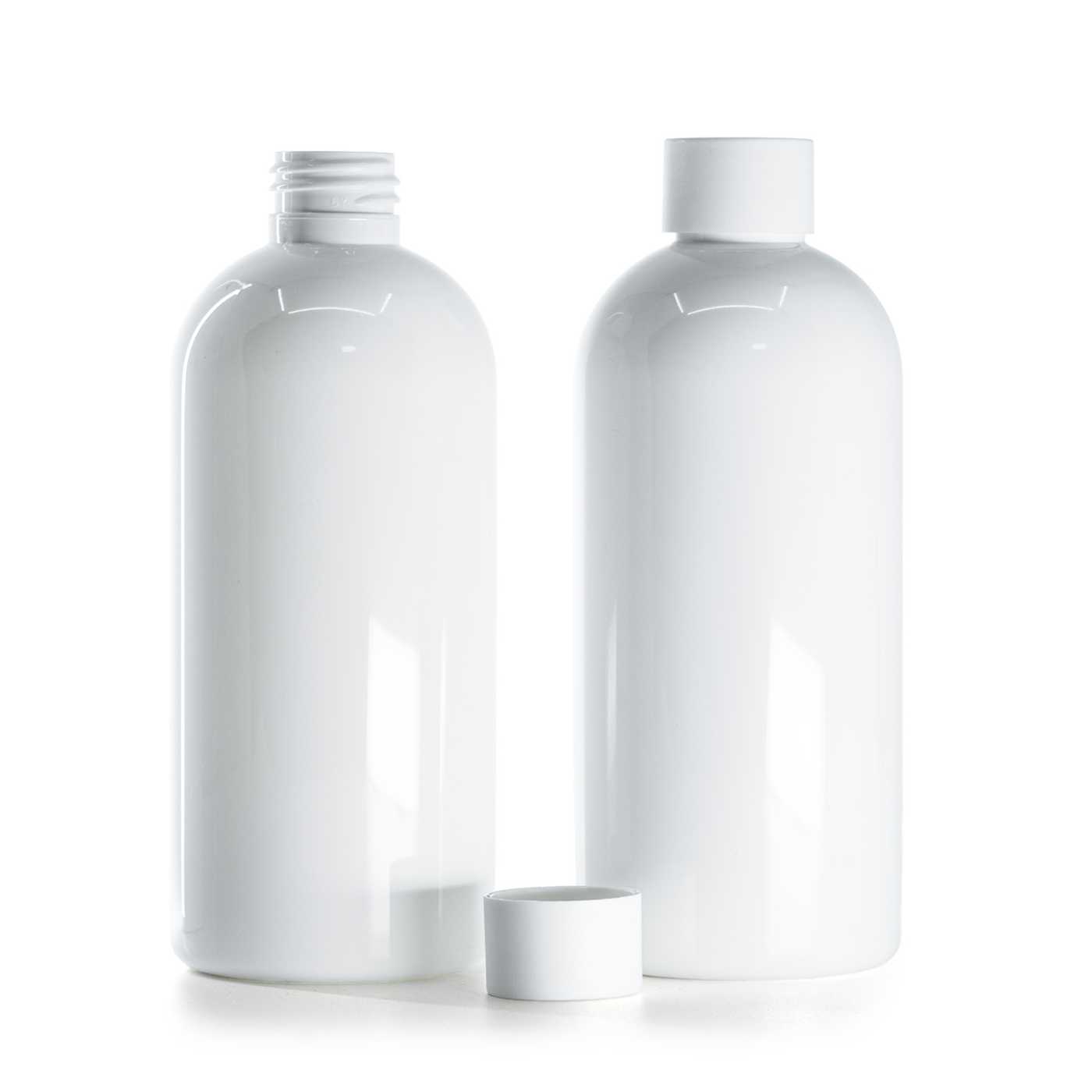 Butelka plastikowa biała, nakrętka matowa biała, 300 ml