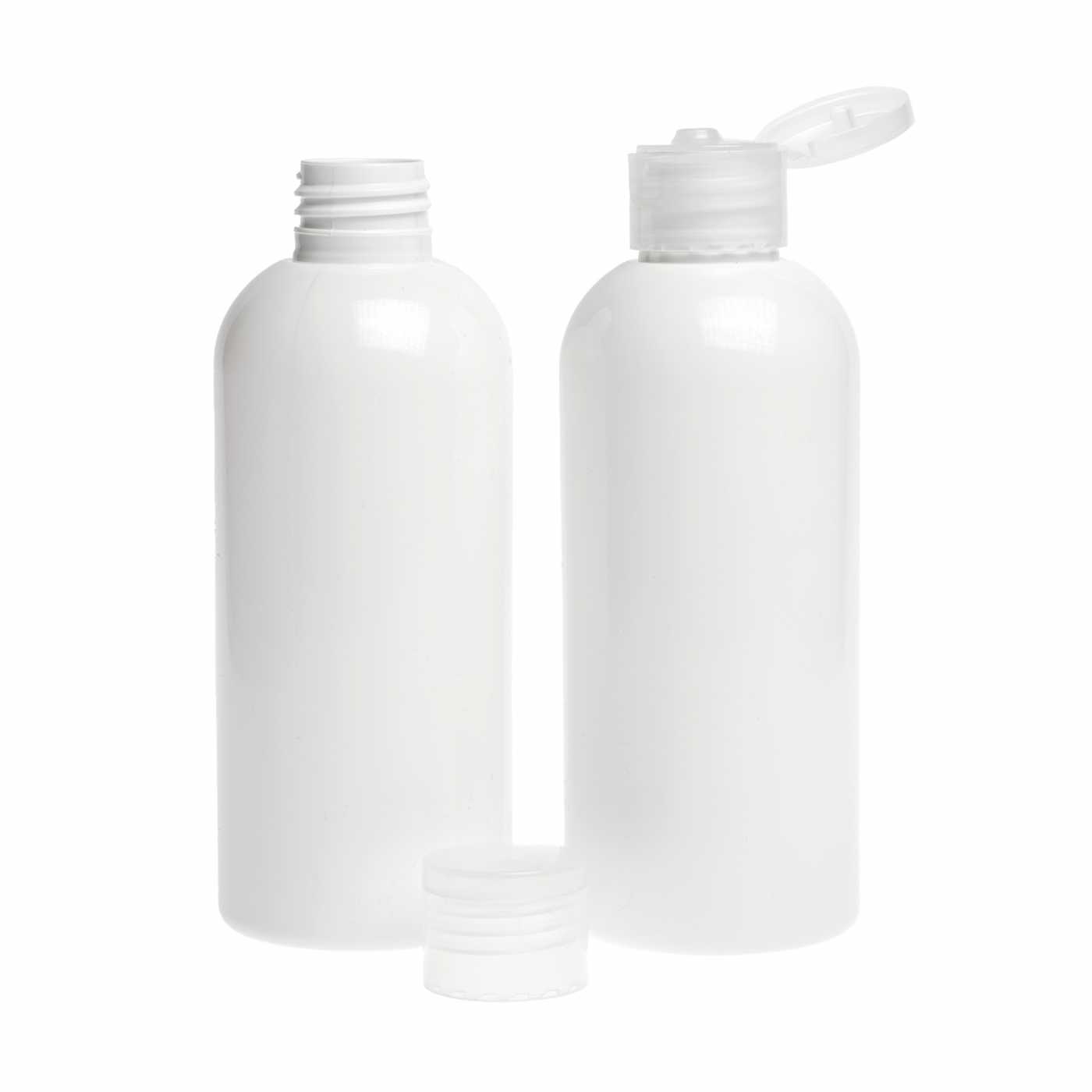 Butelka plastikowa, biała, flip top przezroczysty, 300 ml