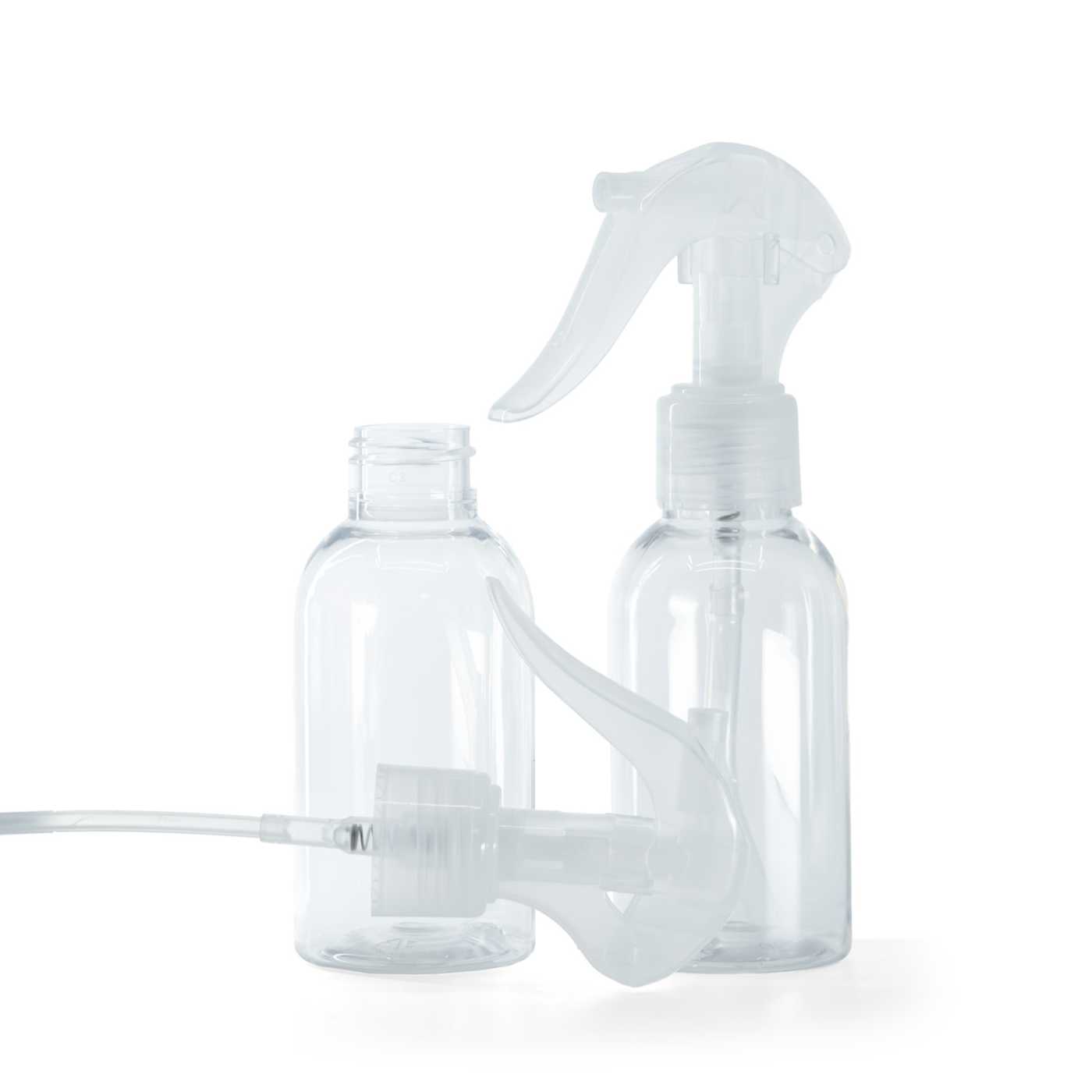 Flacon en plastique transparent, rond, pulvérisateur à gâchette transparent, 100 ml