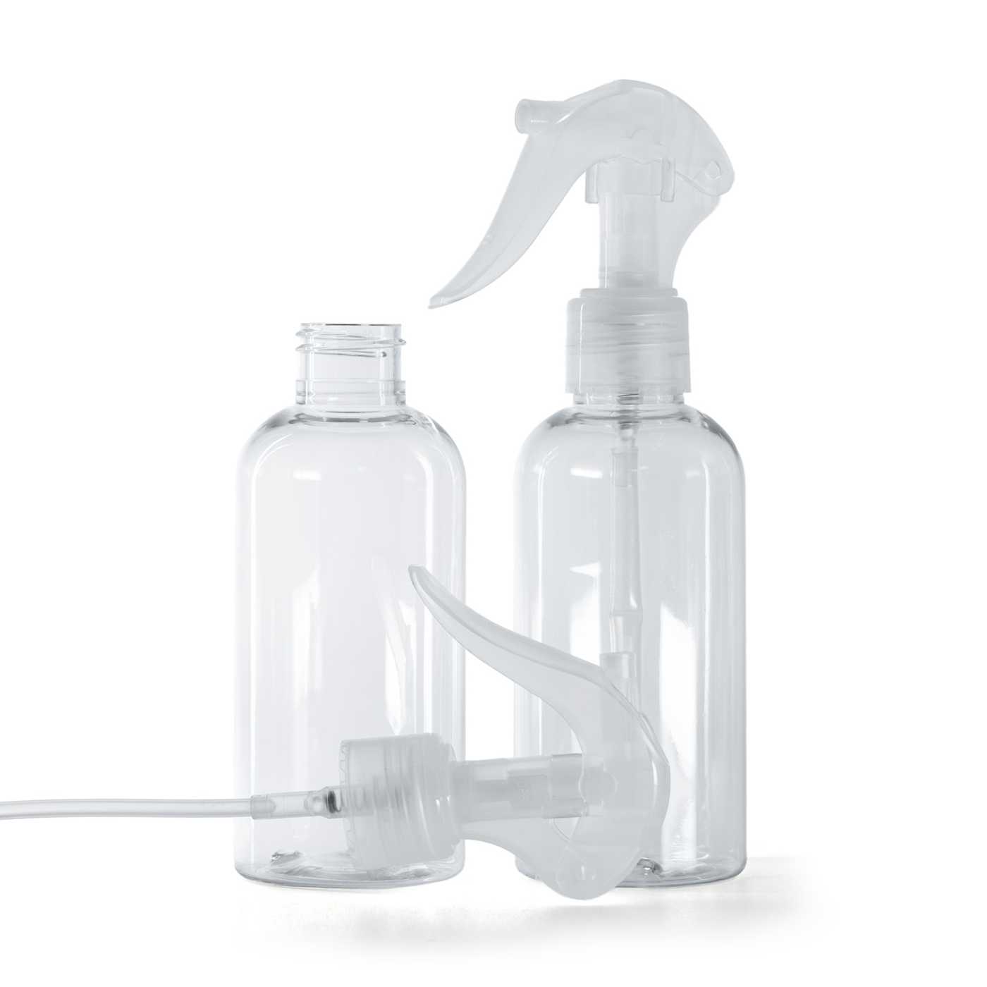 Flacon en plastique transparent, rond, pulvérisateur à gâchette transparent, 150 ml