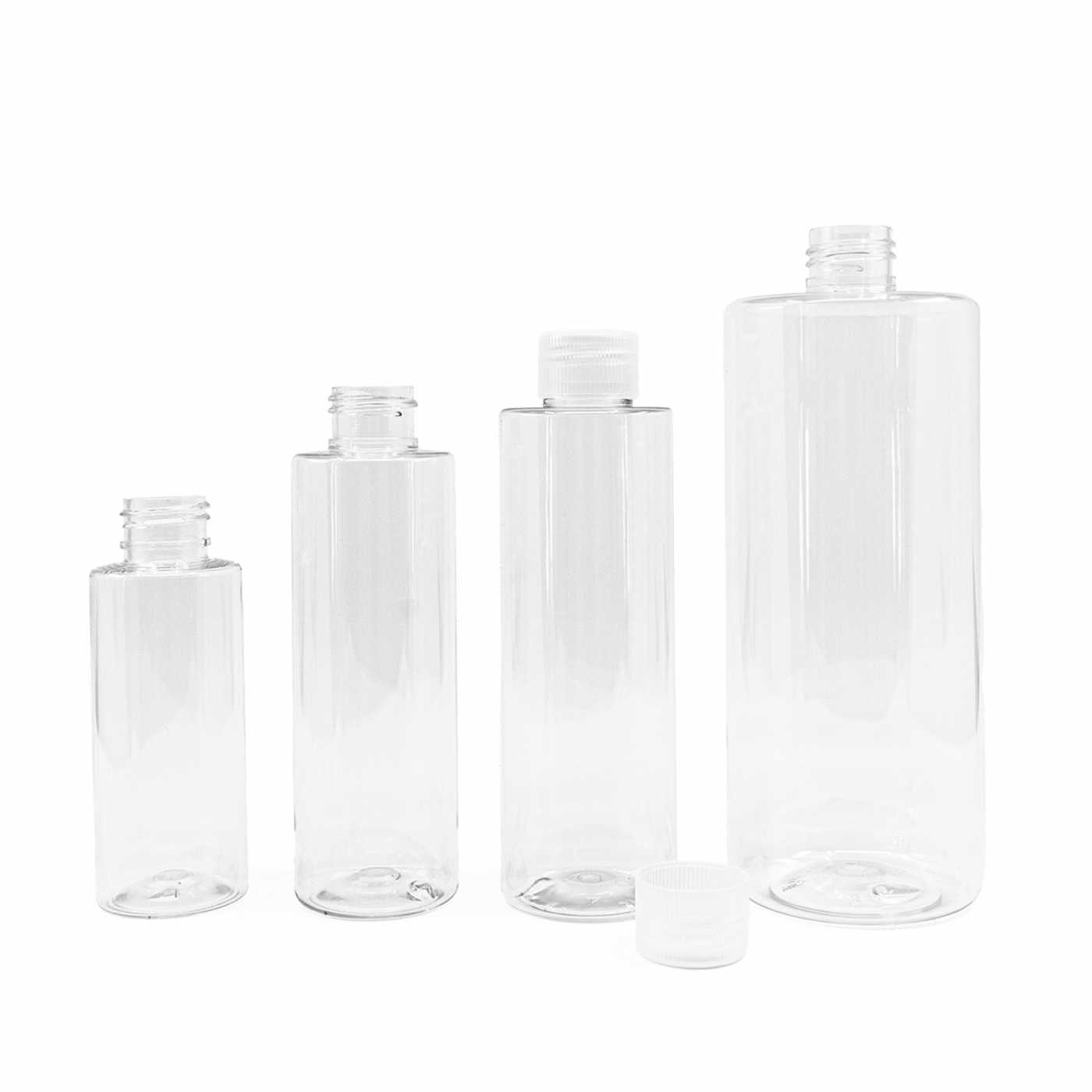 Átlátszó műanyag palack, 200 ml, átlátszó kupak