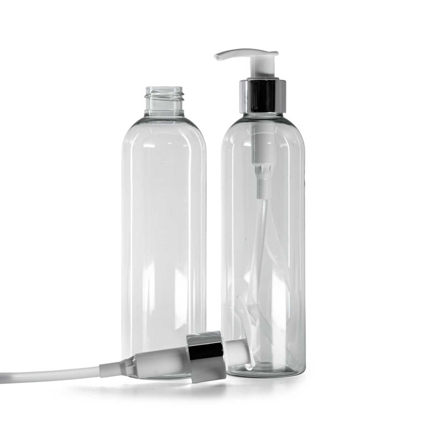 Bouteille en plastique recyclé, distributeur blanc et argenté, 250 ml