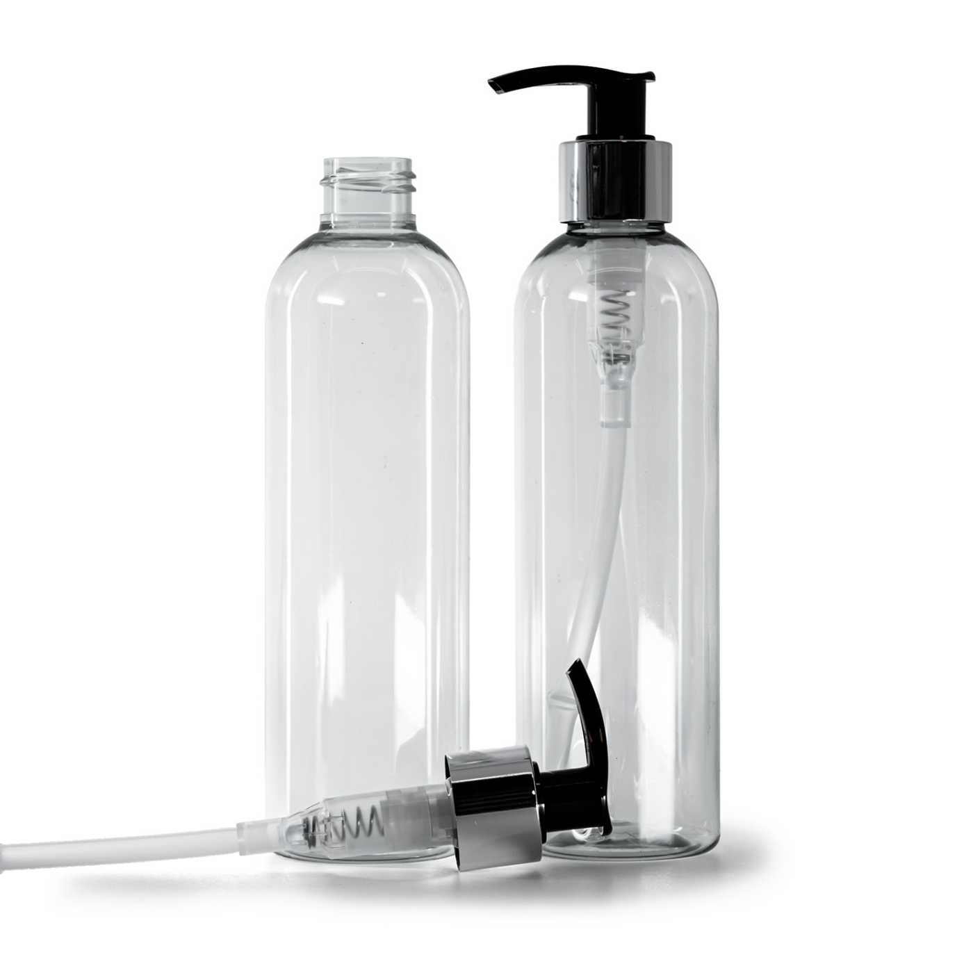 Bouteille en plastique recyclé, distributeur noir et argenté, 250 ml