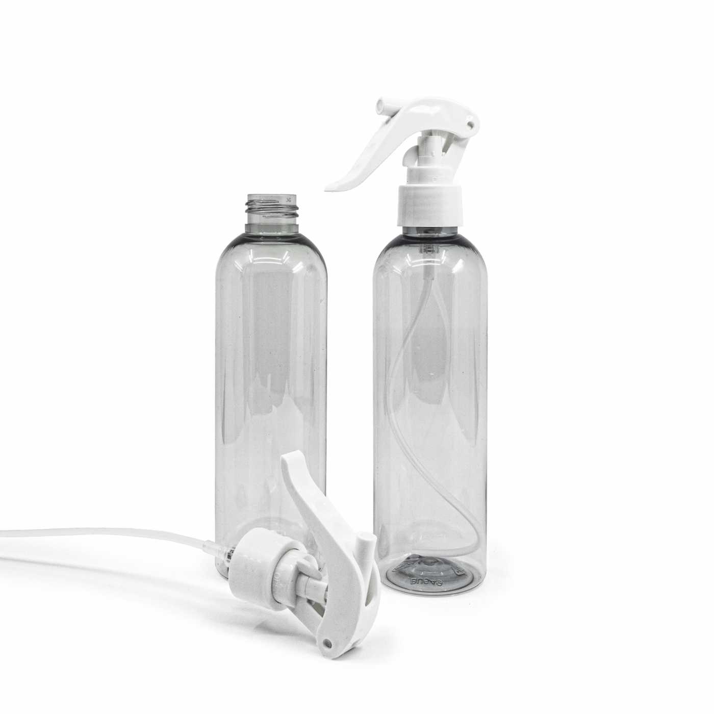 Bouteille en plastique recyclé, pulvérisateur à gâchette blanc, 250 ml