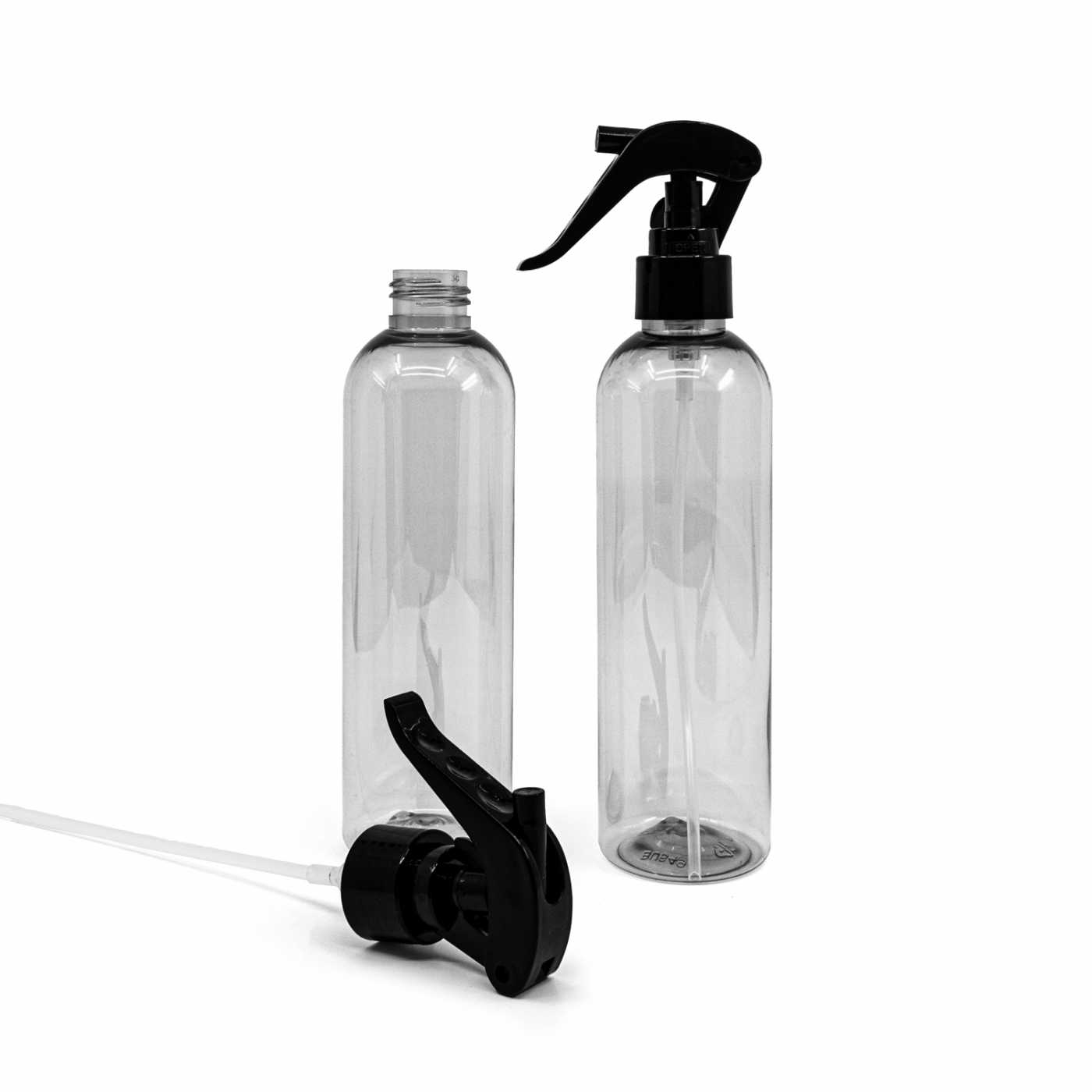 Bouteille en plastique recyclé, pulvérisateur à gâchette noir, 250 ml