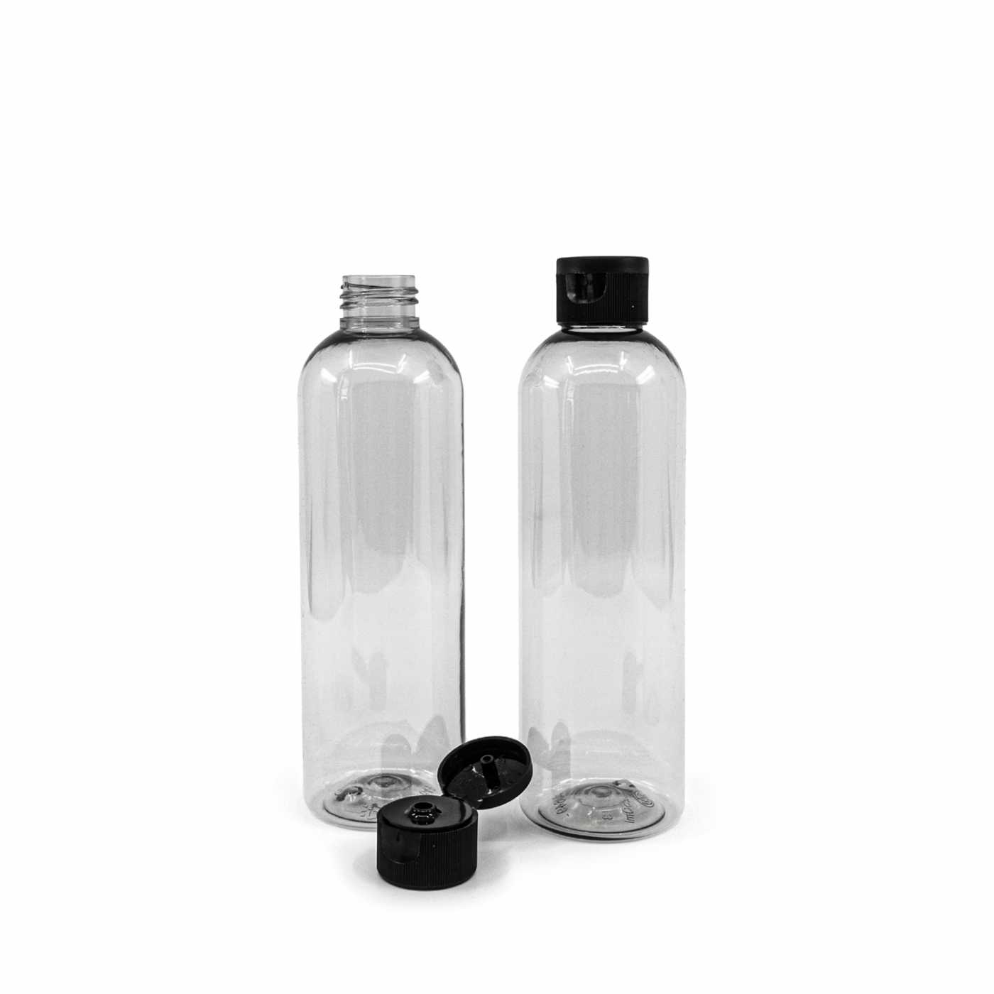 Bouteille en plastique recyclé, bouchon flip-top noir, 250 ml