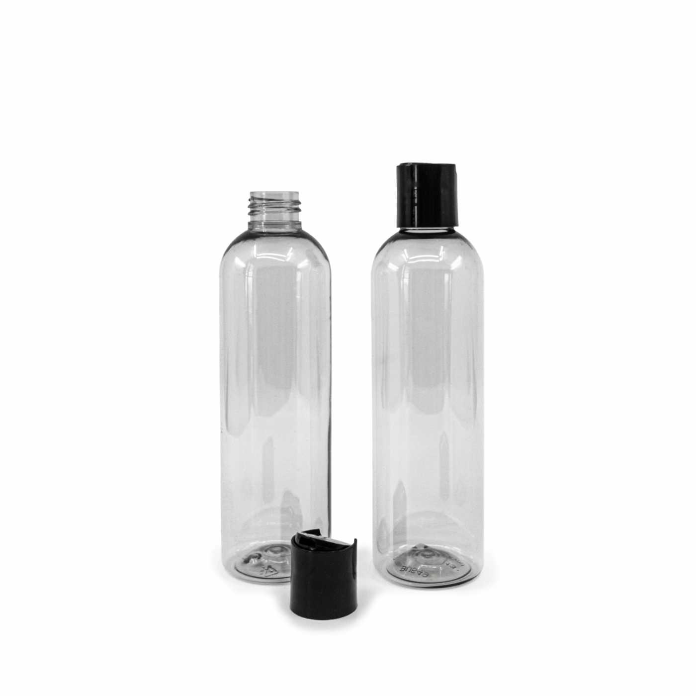 Butelka plastikowa z recyklingu, czarny disc top, 250 ml
