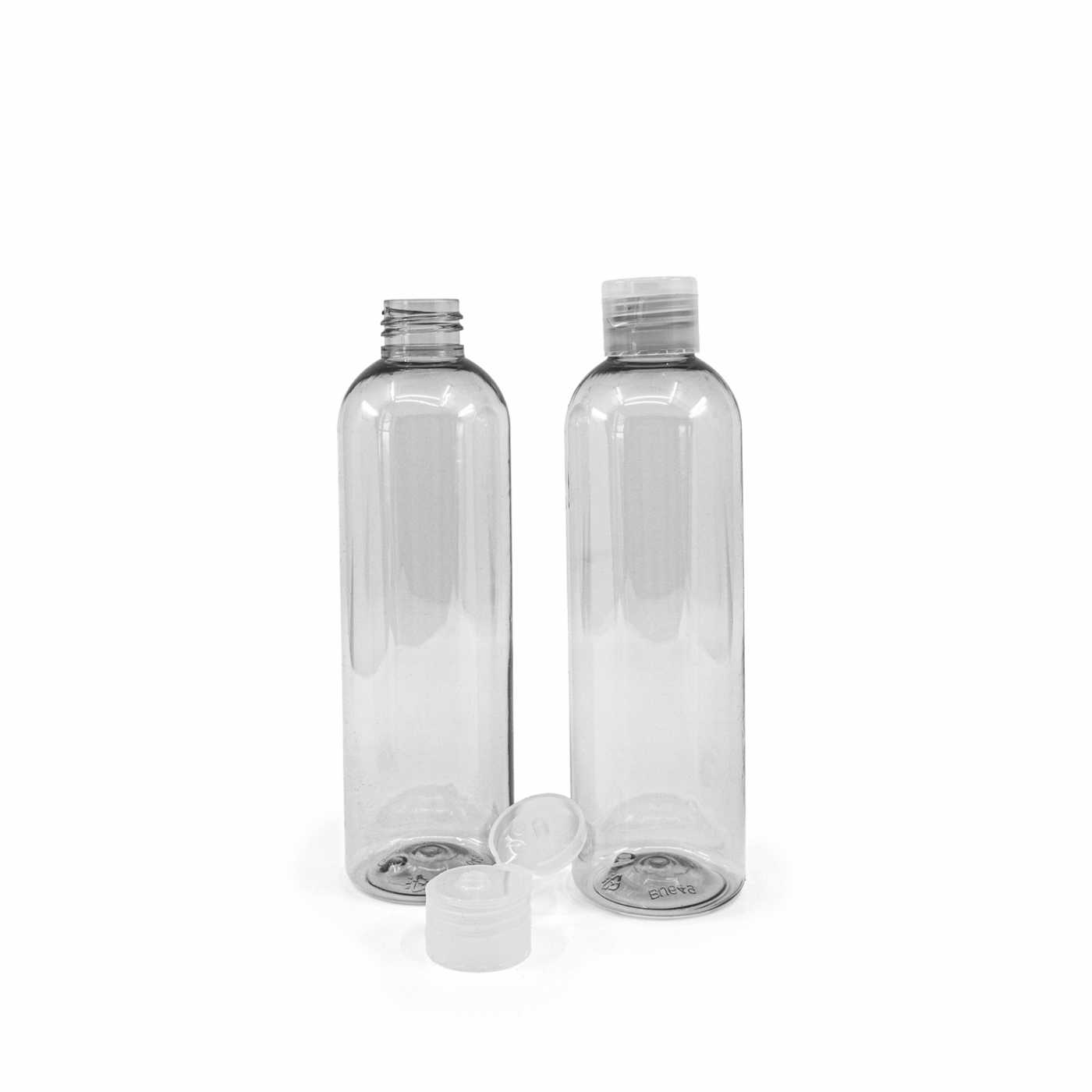 Bouteille en plastique recyclé, 250 ml, bouchon flip-top transparent