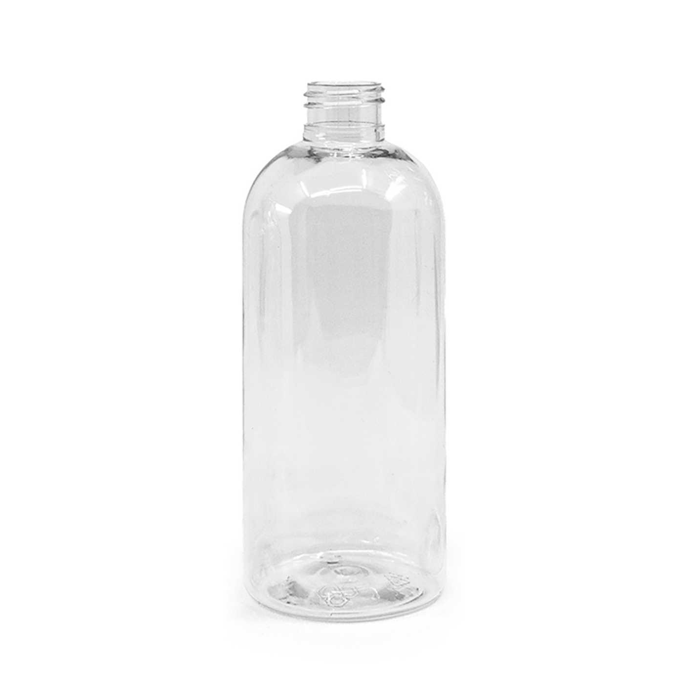 Bouteille en plastique transparente ronde, 24/410, 300 ml, sans fermeture