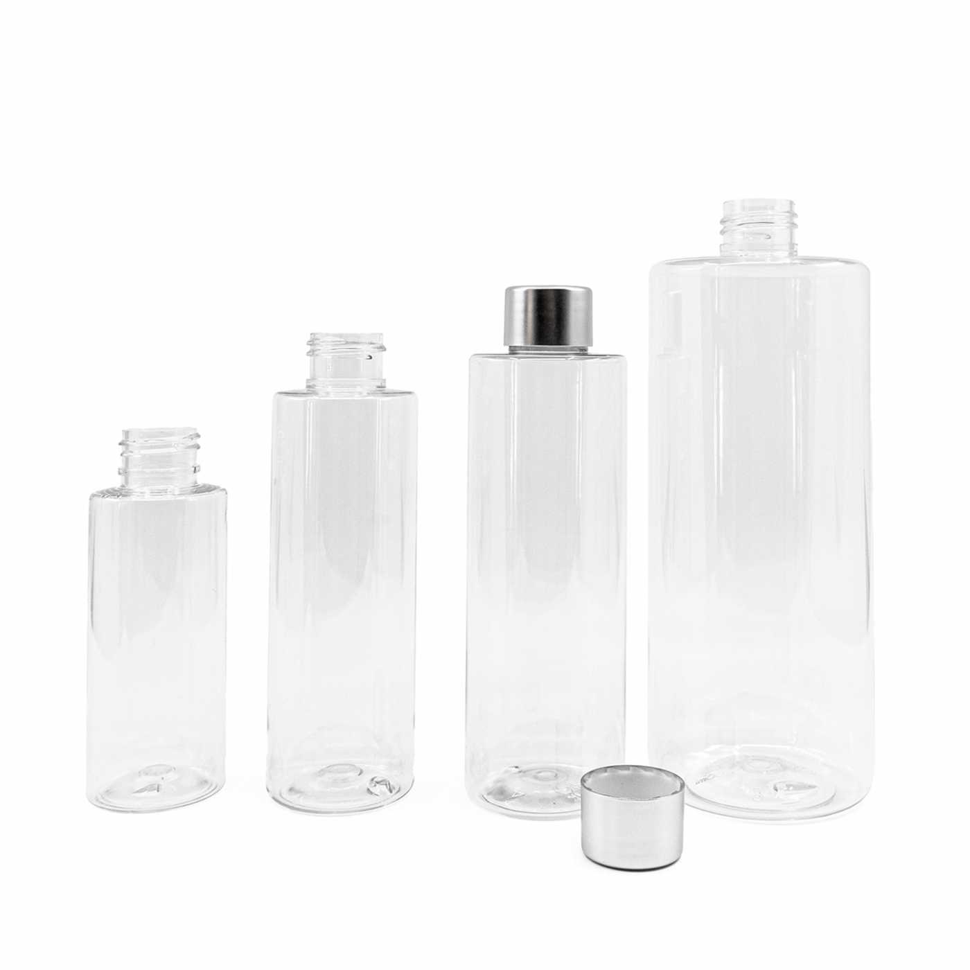Butelka plastikowa, przezroczysta, srebrna nakrętka, 500 ml