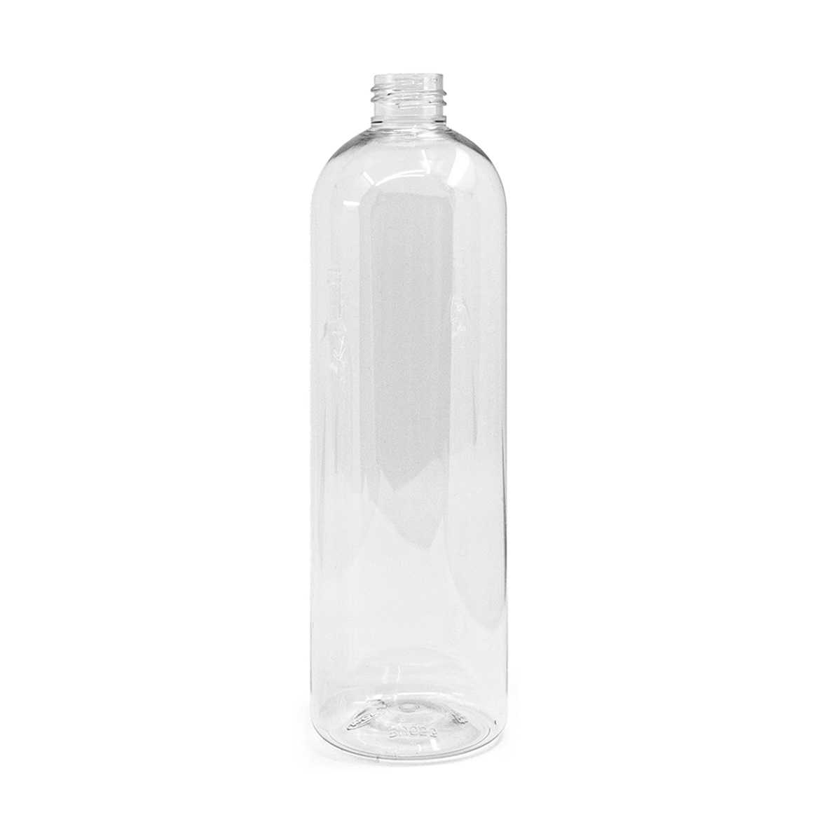 Bouteille en plastique transparente arrondie, 500 ml, 24/410