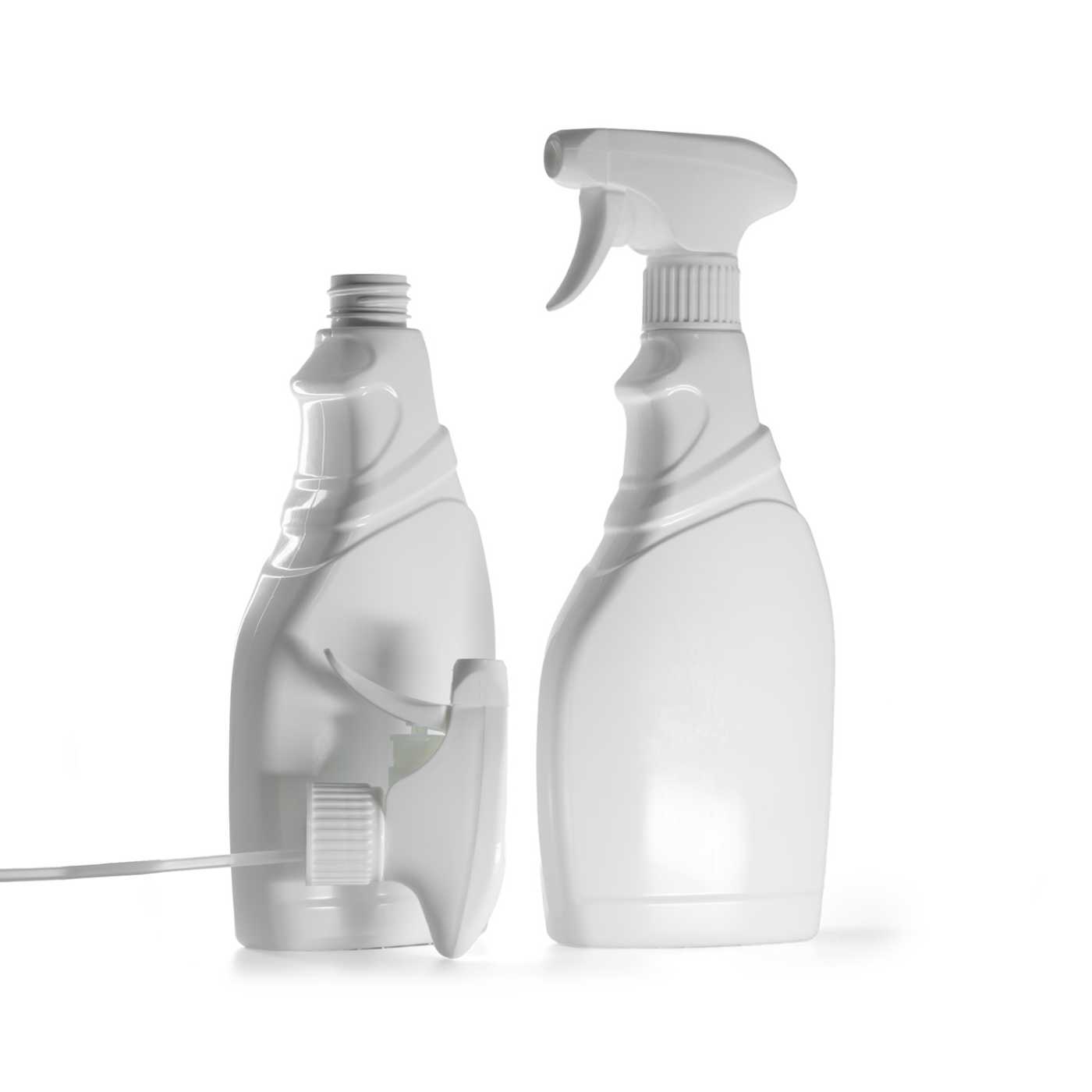 Kunststoffflasche für Reinigungsmittel, weißer Triggersprüher, 500 ml