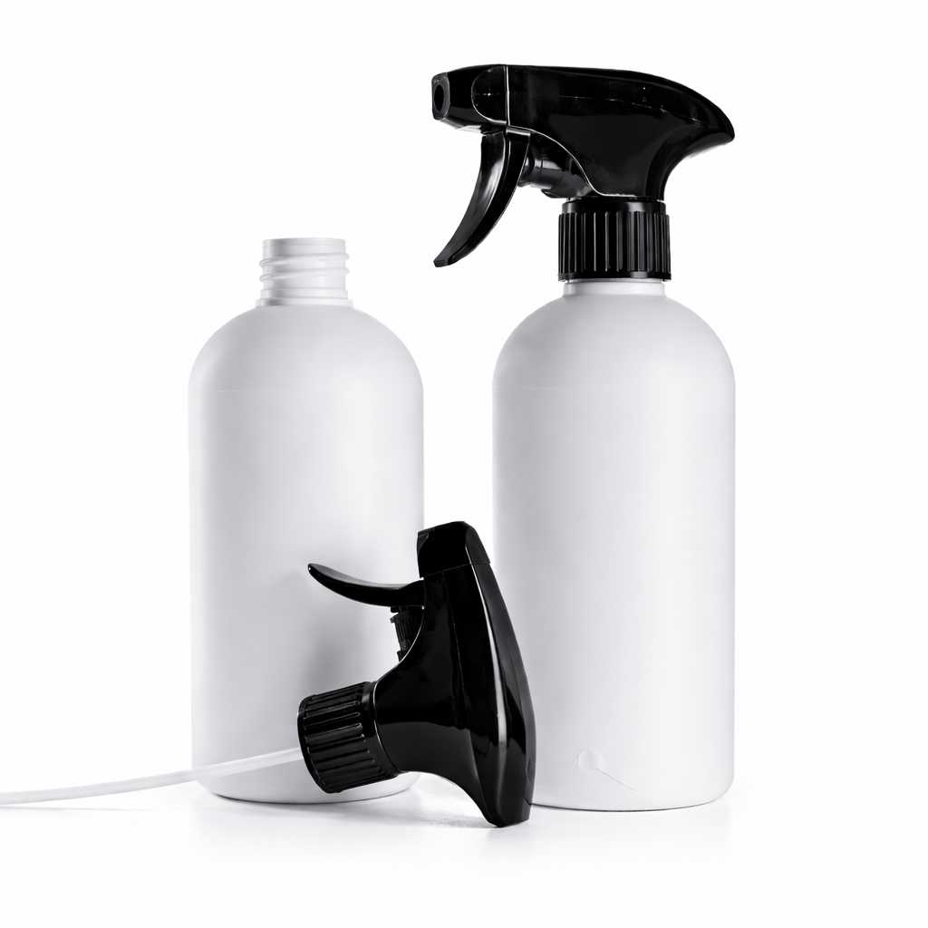 HDPE-Kunststoffflasche, schwarzer Sprühzerstäuber, 500 ml