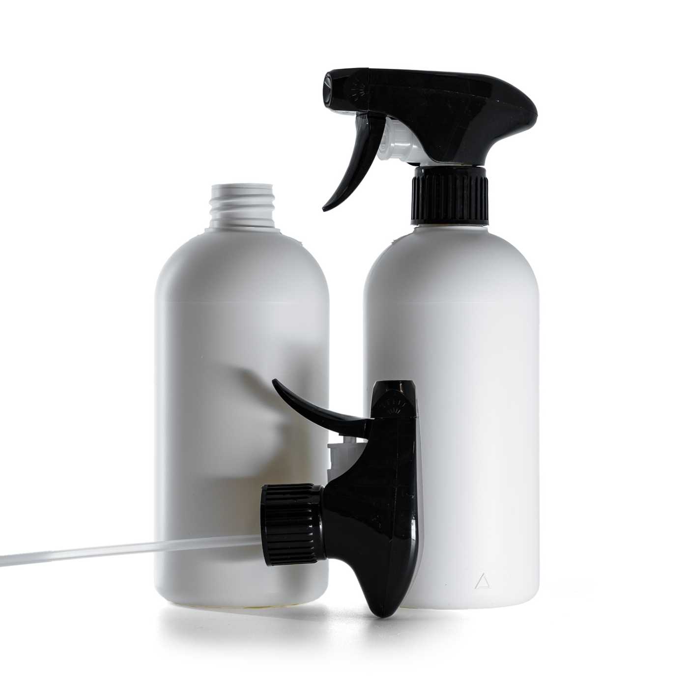 HDPE-Kunststoffflasche, schwarzer Triggersprüher, 500 ml