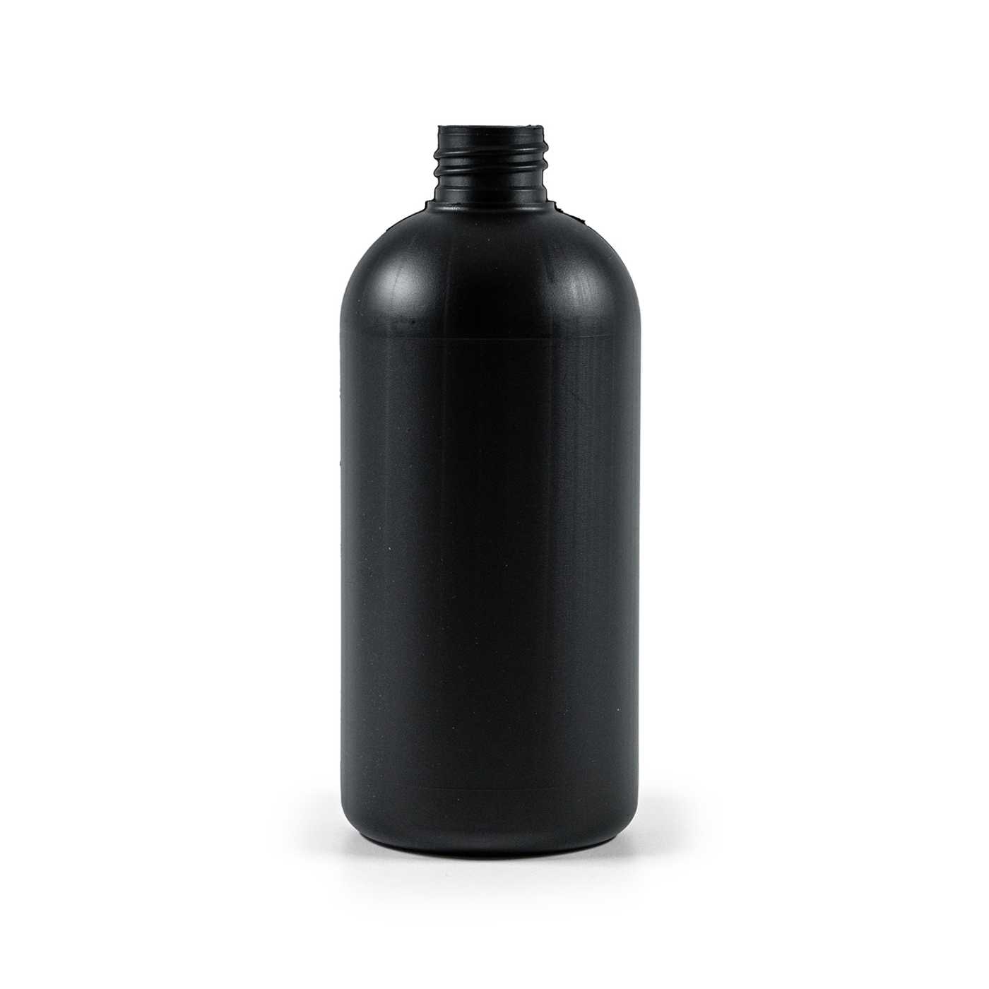 Bouteille en plastique HDPE noire 28/410, 500 ml