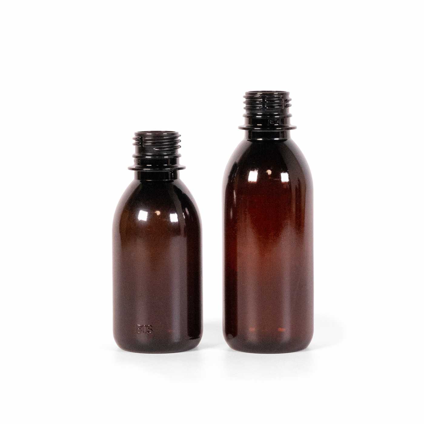Braune Kunststoffflasche, 150 ml, 414 Stk