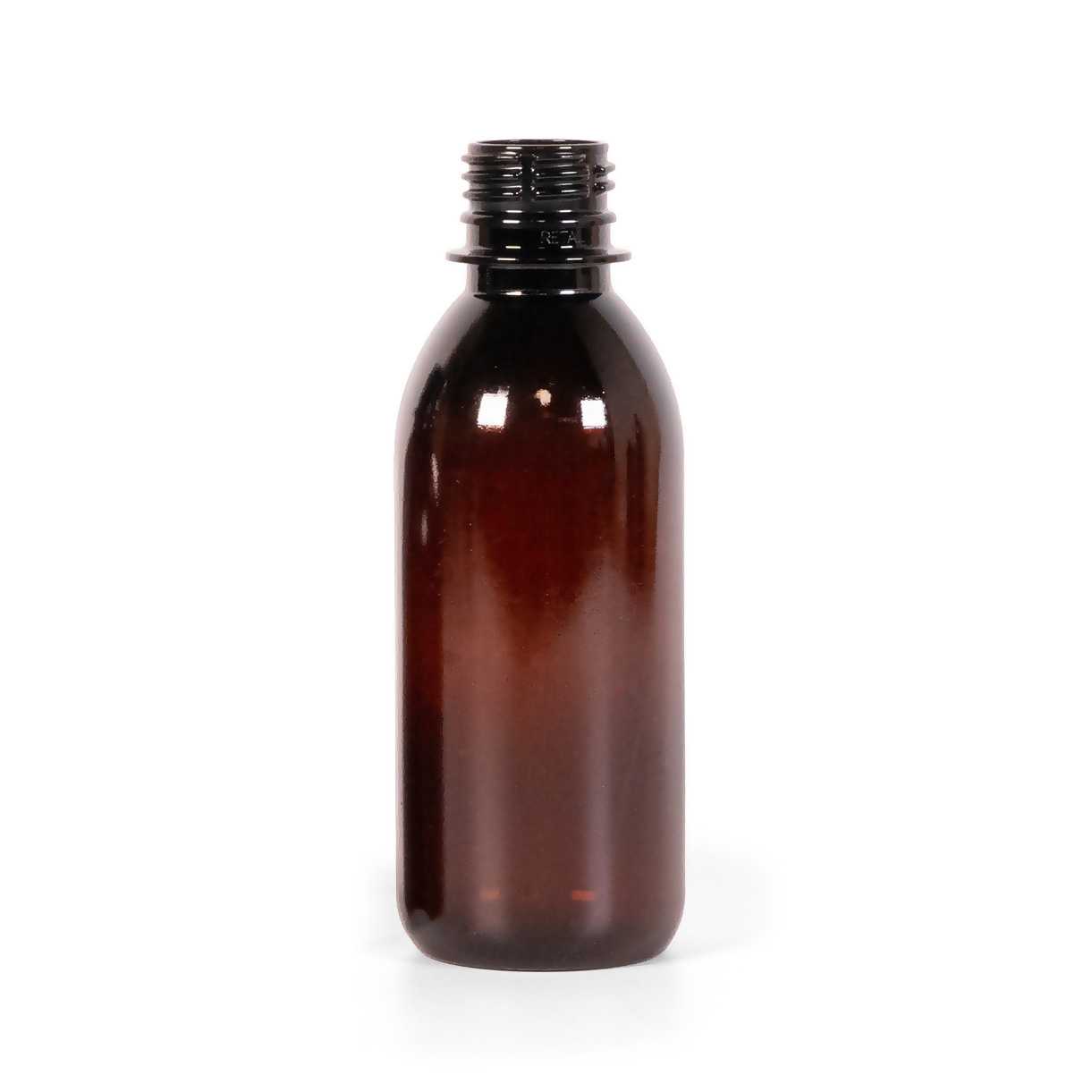 Plastová láhev hnědá, 200 ml, hrdlo 28/410