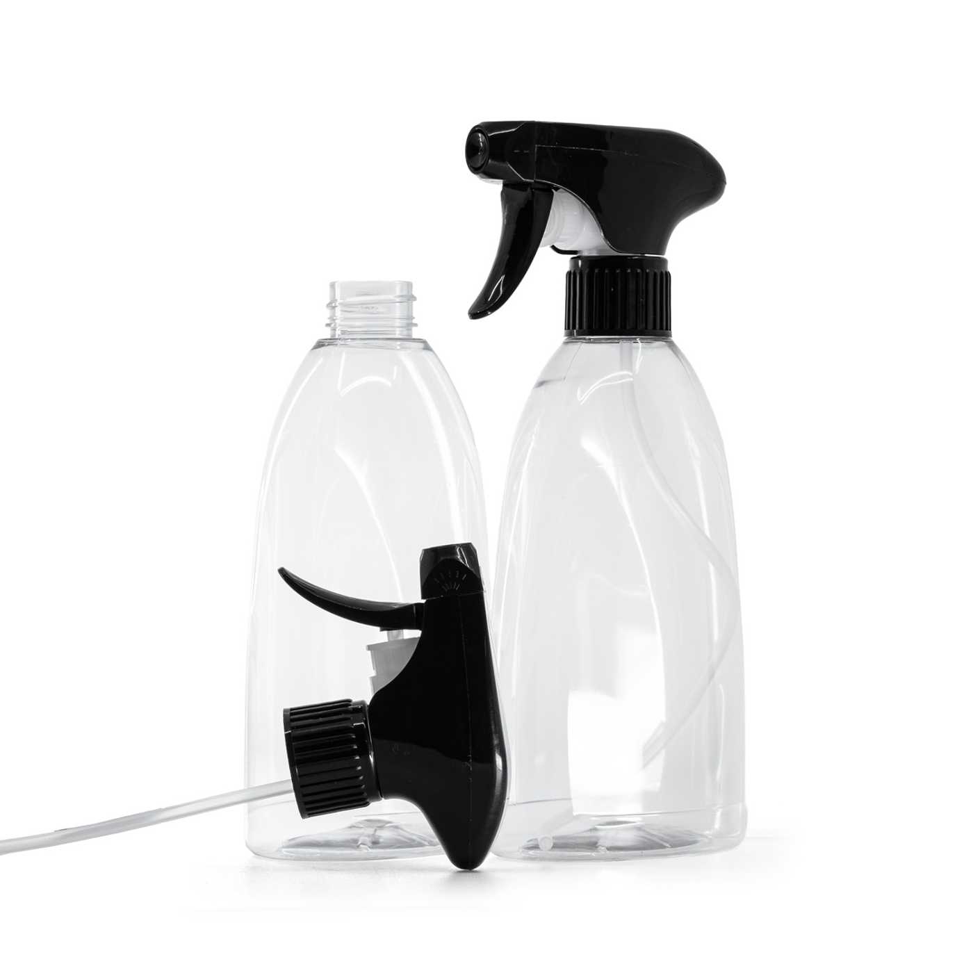 Flacon en plastique transparent pour savon, pulvérisateur à gâchette noir, 500 ml