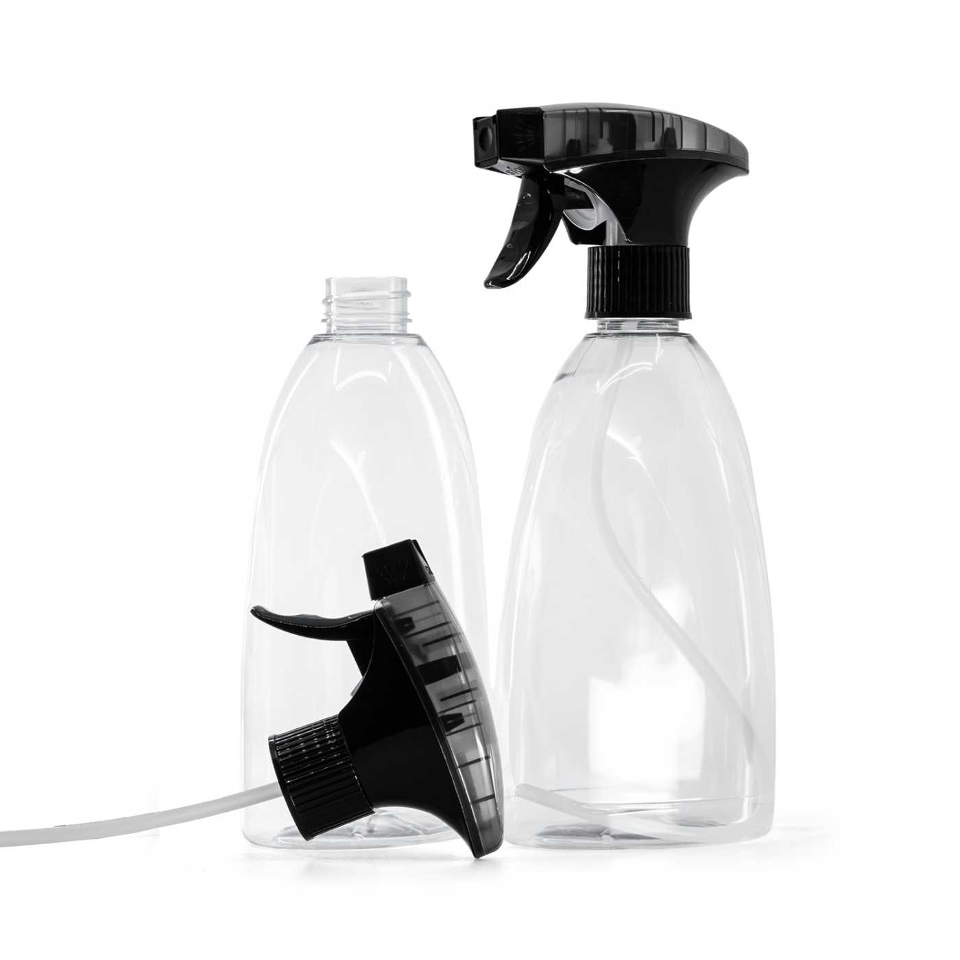 Plastová fľaša na mydlo, priehľadná, čierny rozprašovač s napeňovačom, 500 ml