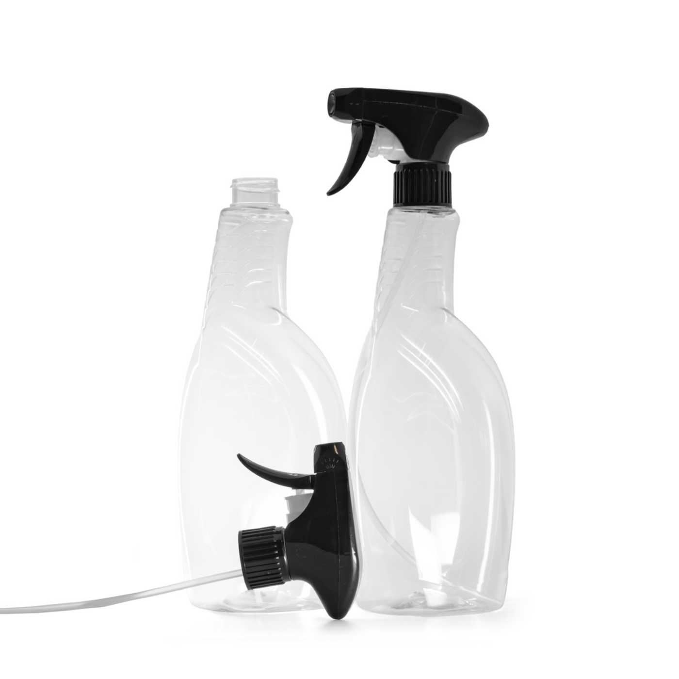 Butelka plastikowa na środki czystości, czarny spryskiwacz z dźwignią, 750 ml