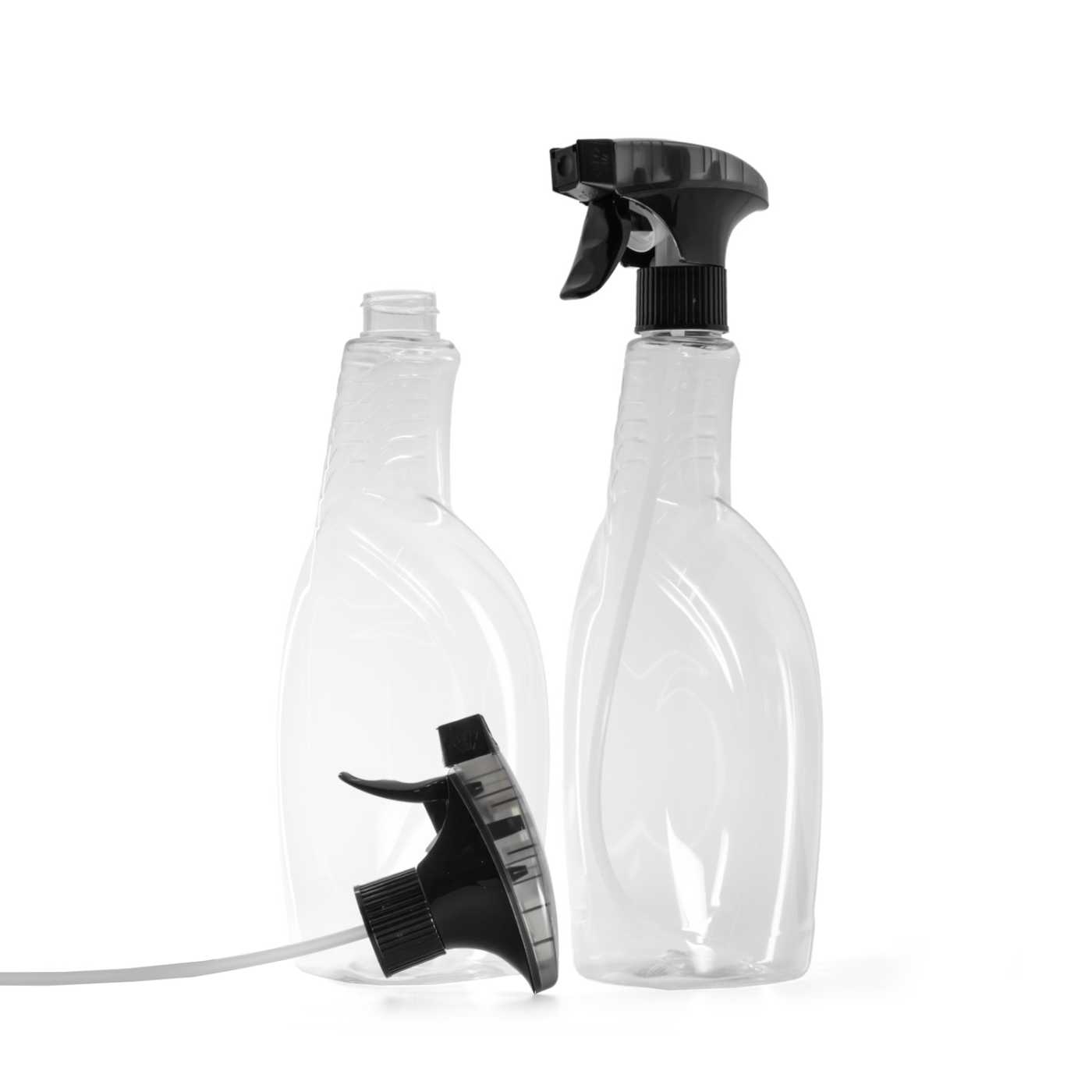 Plastová fľaša na čistiace prostriedky, čierny rozprašovač s napeňovačom, 750 ml