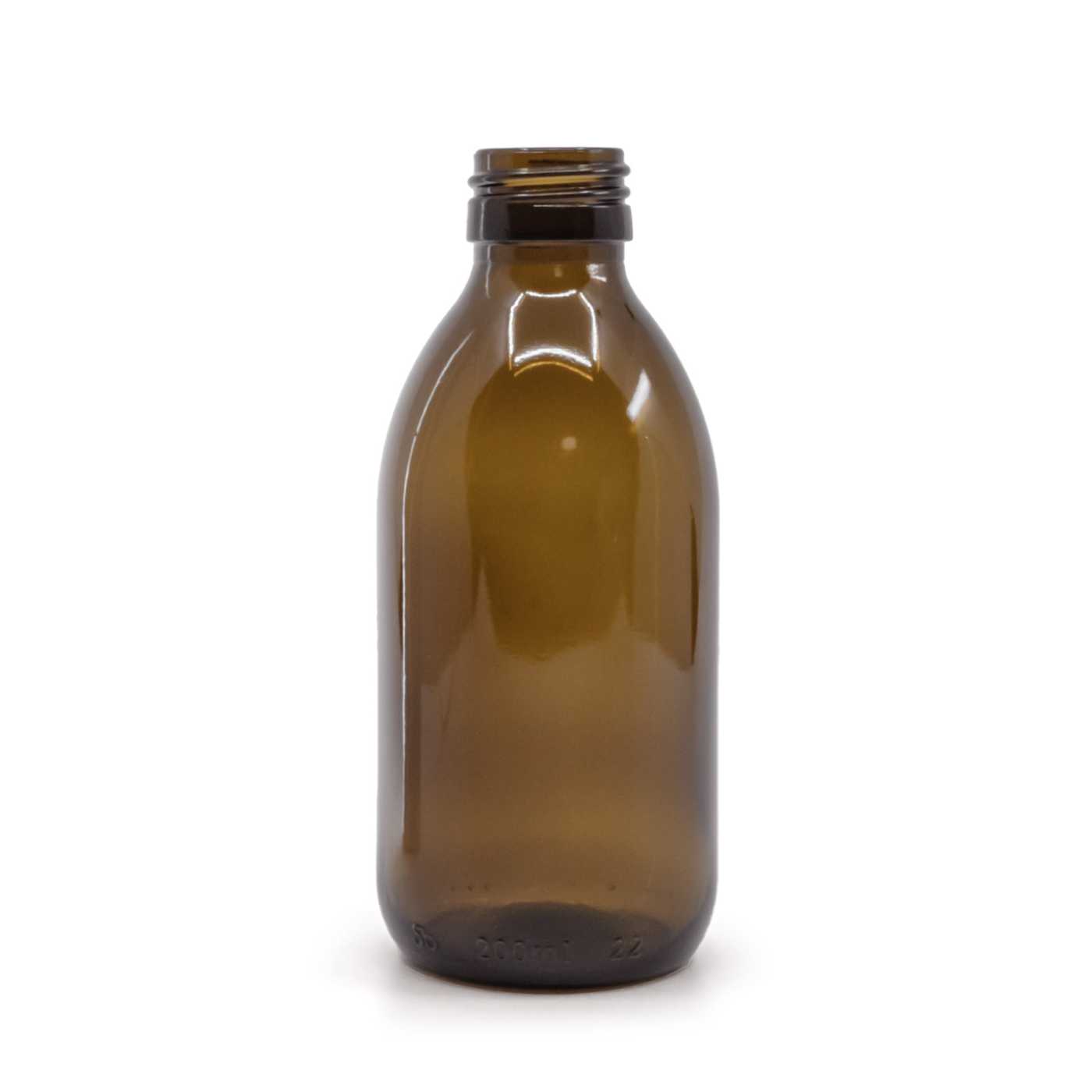 Braune Glasflasche, PP28S, 200 ml