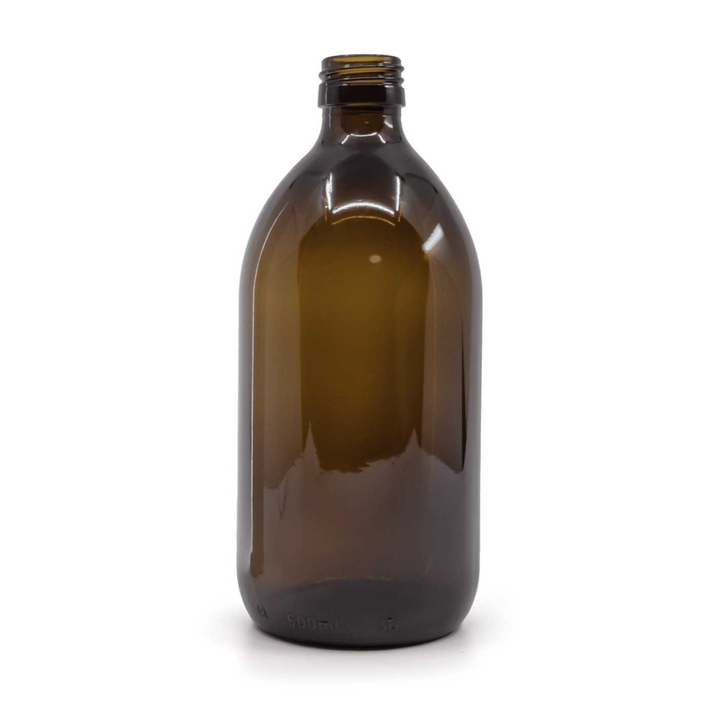 Braune Glasflasche, PP28S, 500 ml