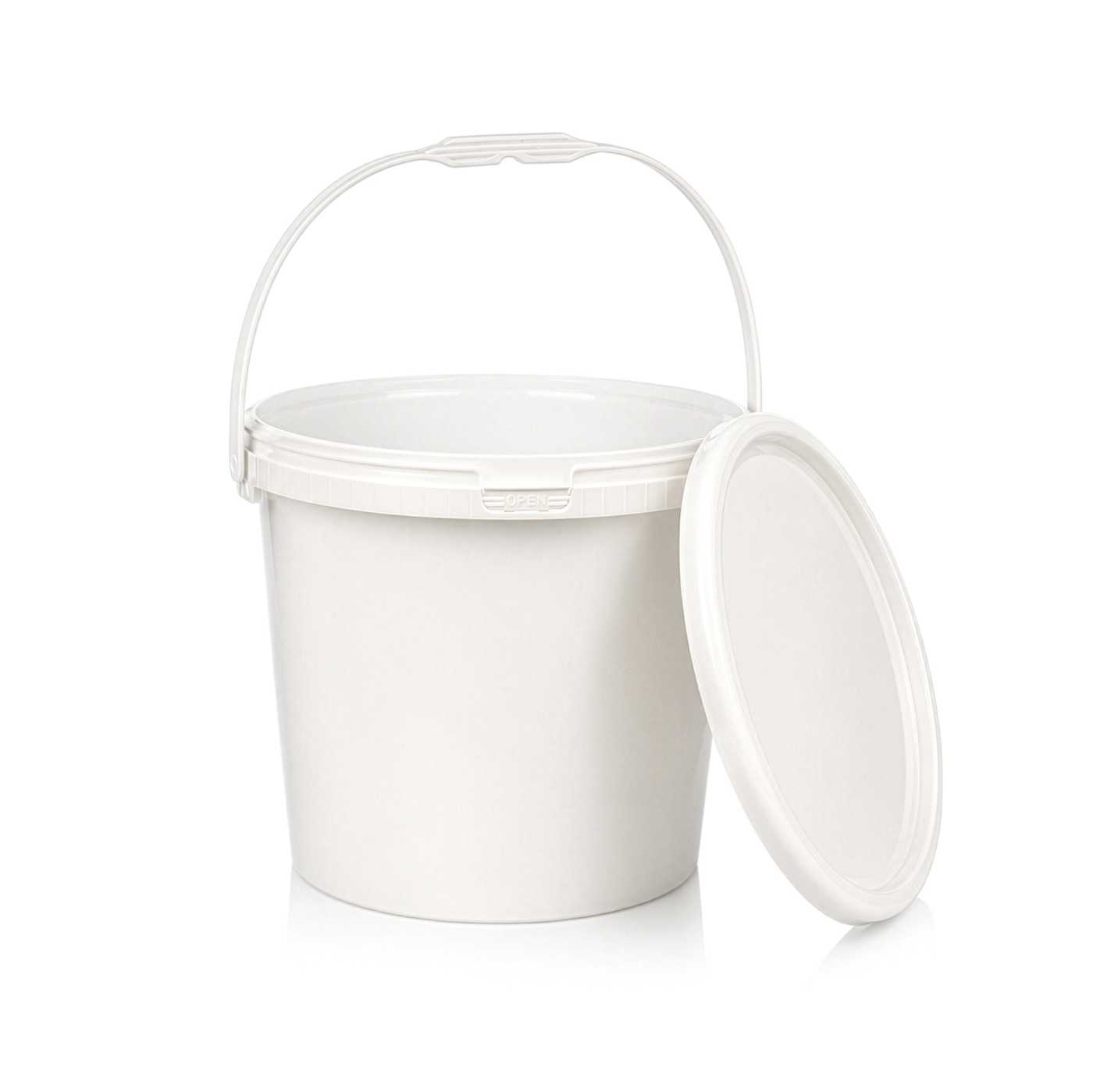Vödör, műanyag, fehér, 20 l, fedéllel
