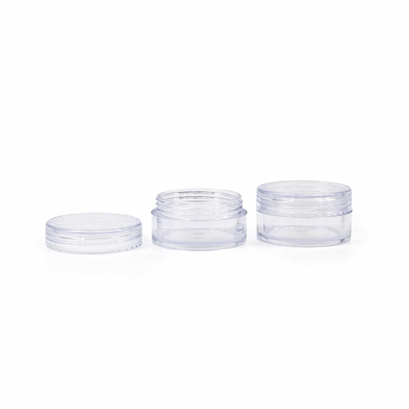 Klarer Kunststofftiegel mit transparentem Deckel, 10 ml