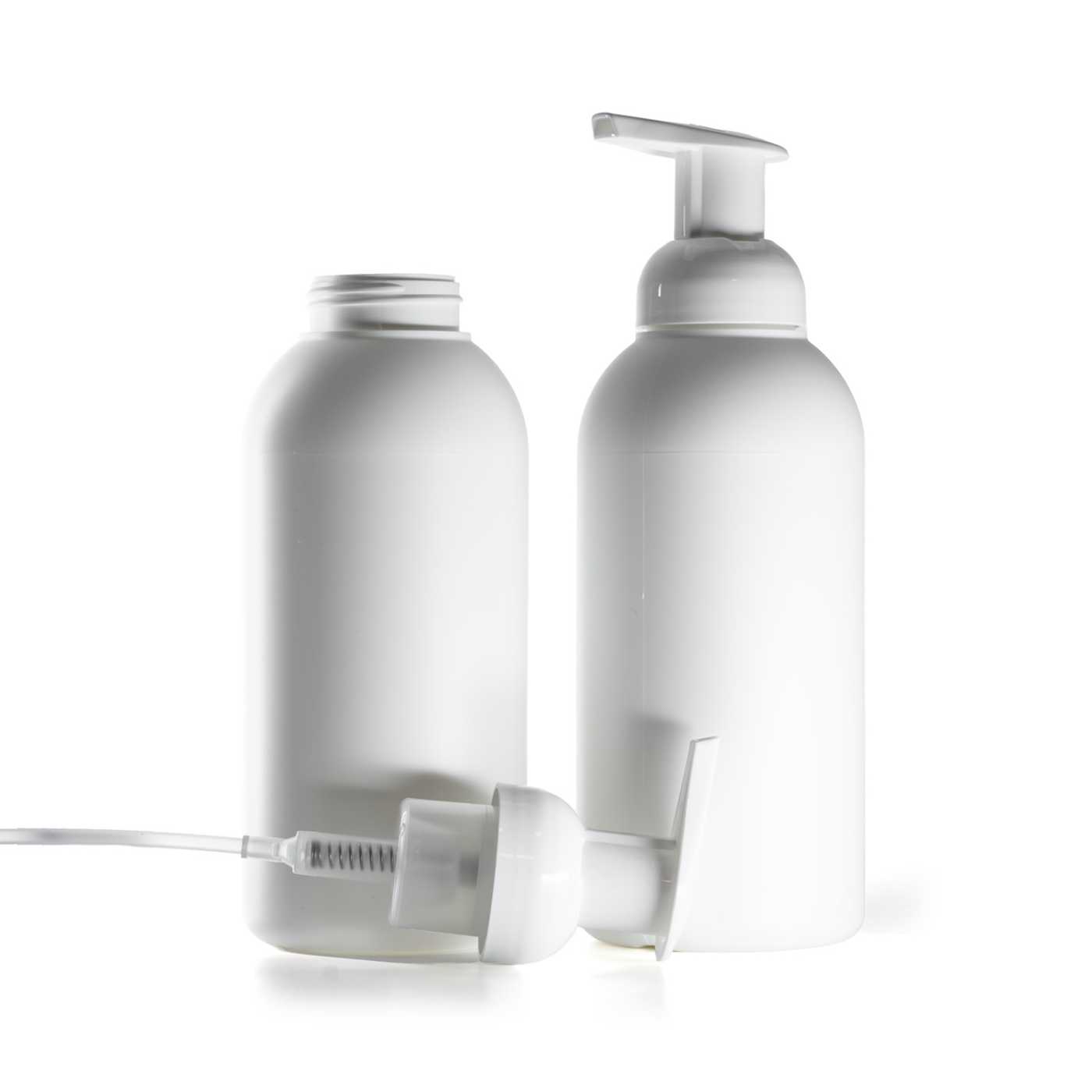 Plastová láhev HDPE 40/410, bílá, napeňovač, 500 ml