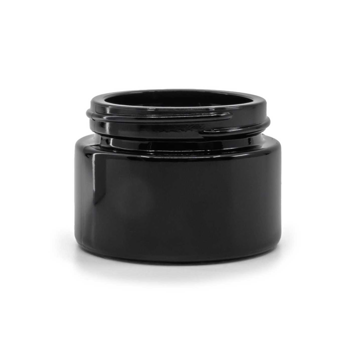 Glänzender schwarzer Kosmetikglastiegel 30 ml