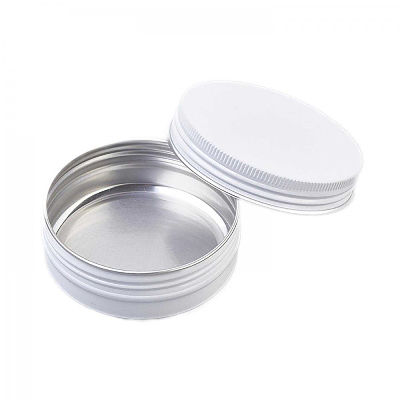 Alumínium tégely, fehér, 60 ml, fedő, 68 mm