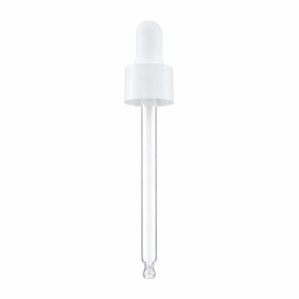 Weißes mattes glattes Pipettentropfer, 71 mm