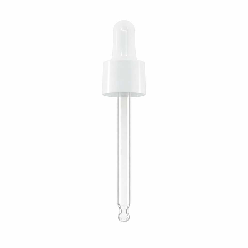 Glaspipette, glänzend weiß, 84 mm