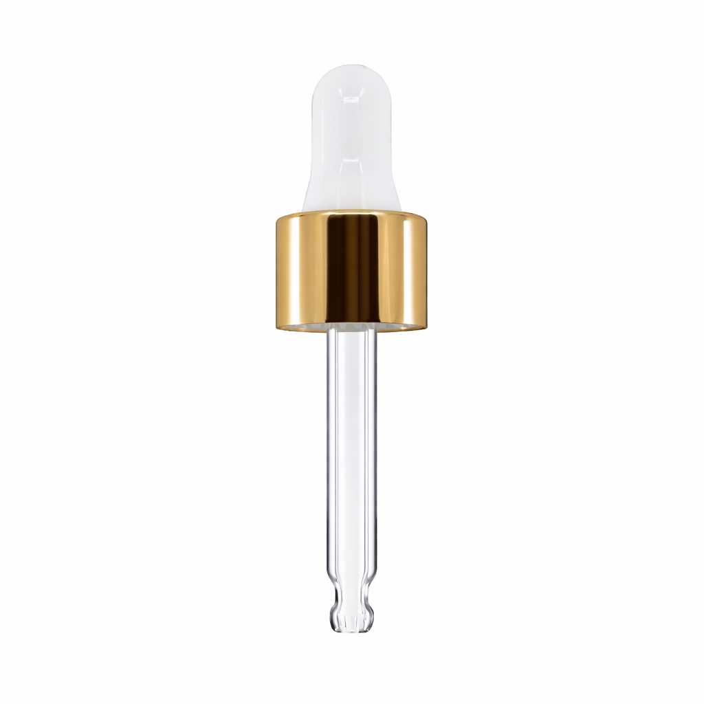 Glaspipette, weiß-gold, 53 mm