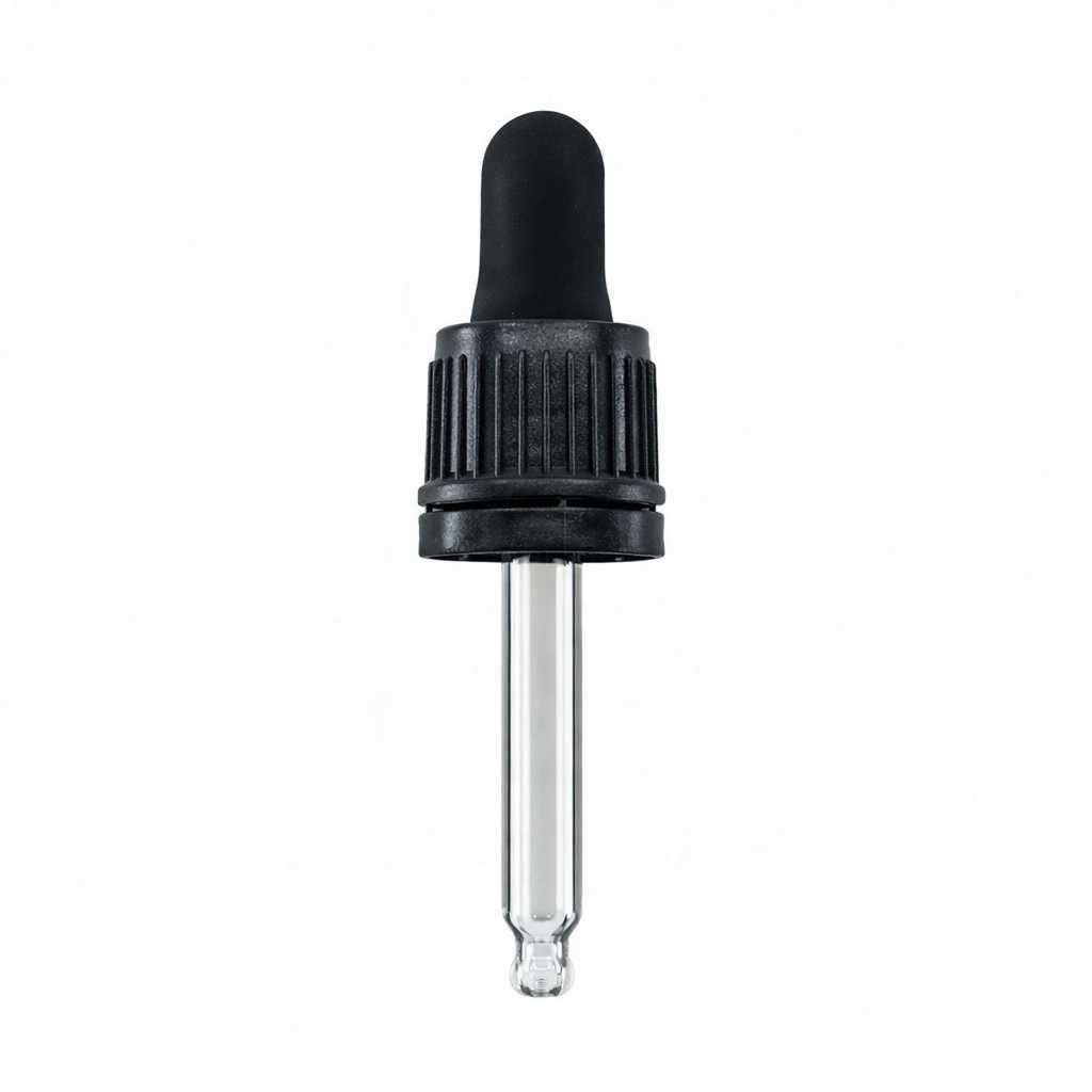 Schwarze Pipette mit Originalitätsring 52 mm