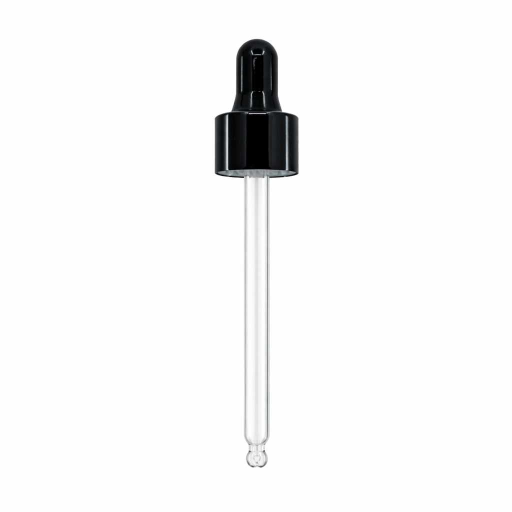 Glaspipette, glänzend schwarz, 71 mm