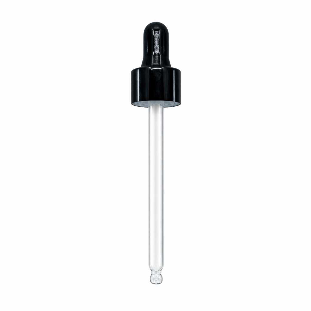 Glaspipette, glänzend schwarz, 103 mm