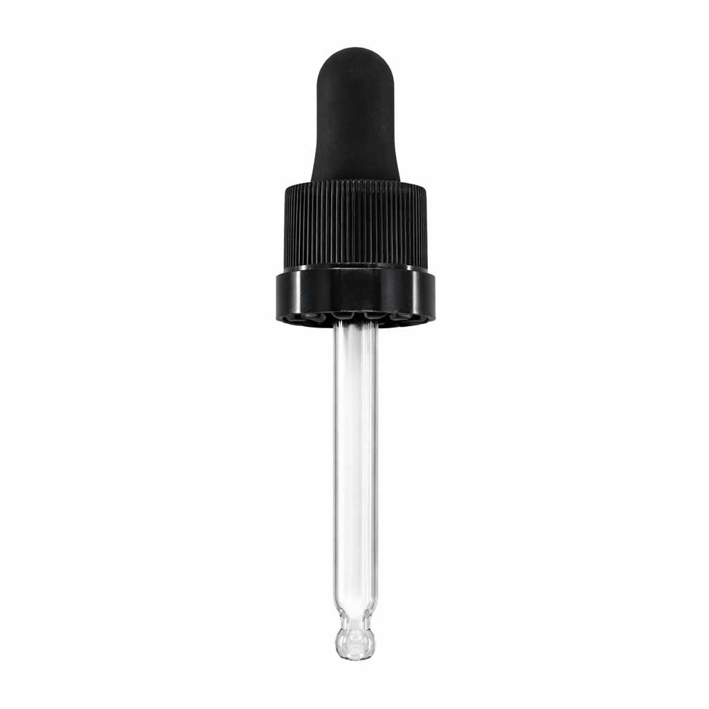 Glaspipette, matt schwarz mit glänzendem Streifen, 57 mm