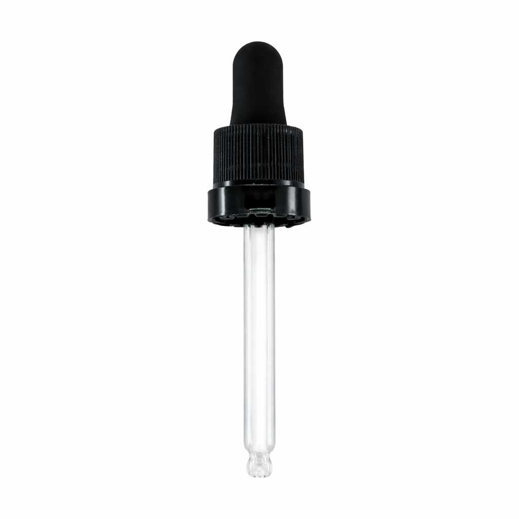 Glaspipette, matt schwarz mit glänzendem Streifen, 71 mm