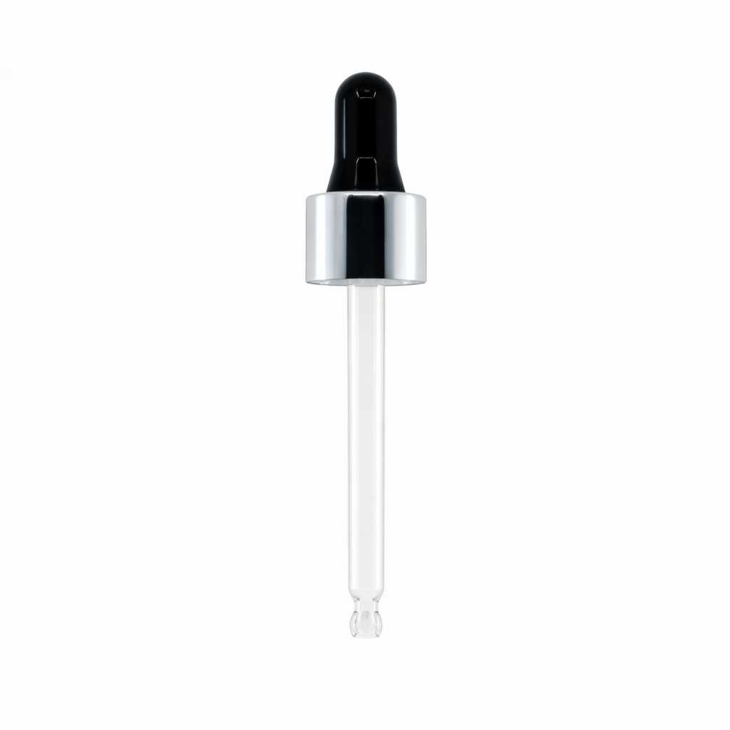 Glaspipette schwarz-silber 71 mm