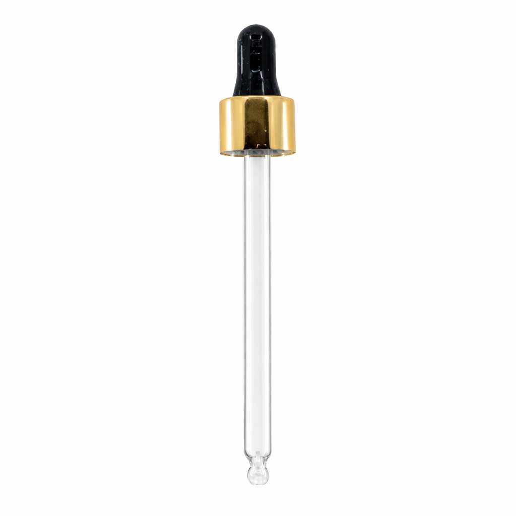Glaspipette schwarz-gold, 103 mm