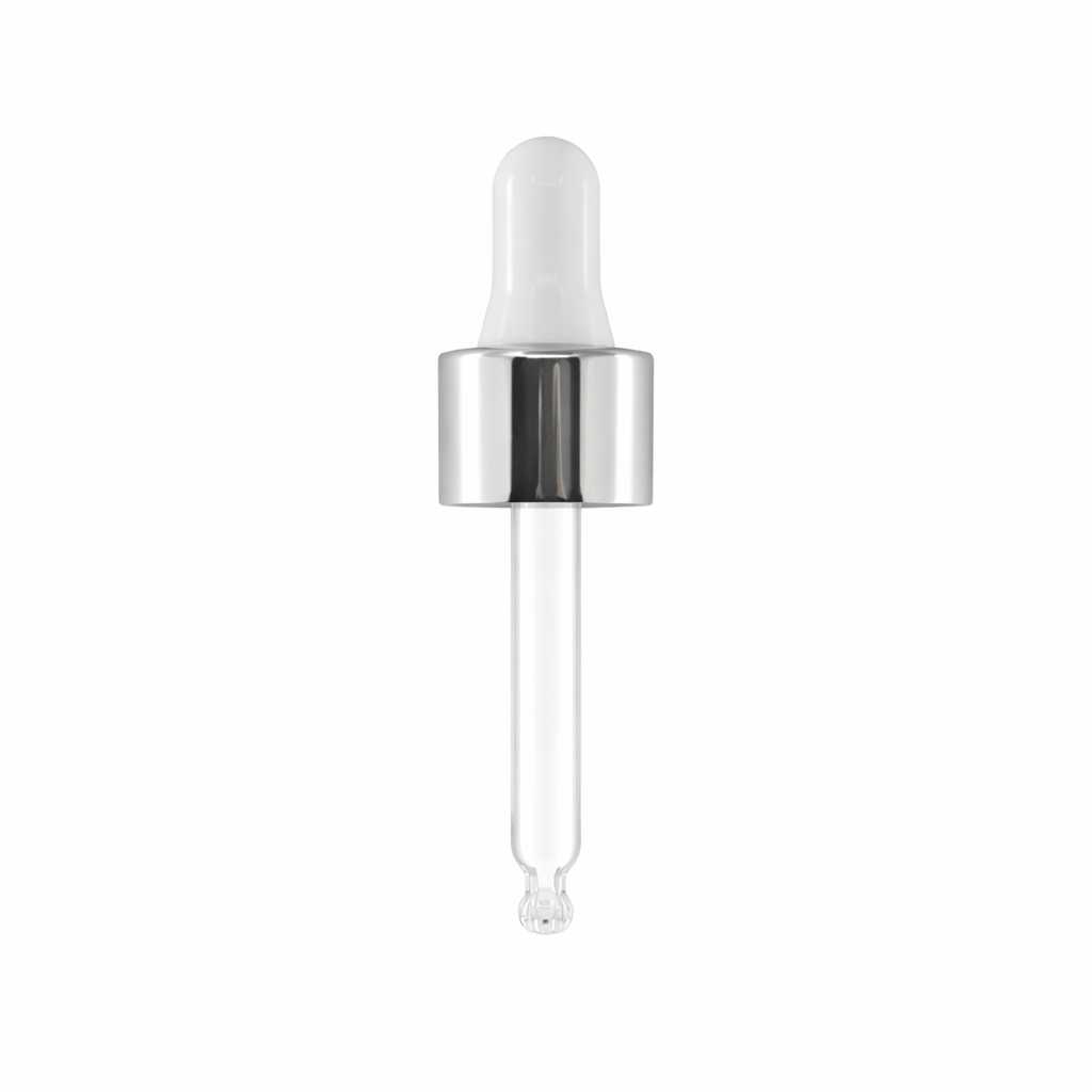 Glaspipette, glänzend Silber, 56 mm