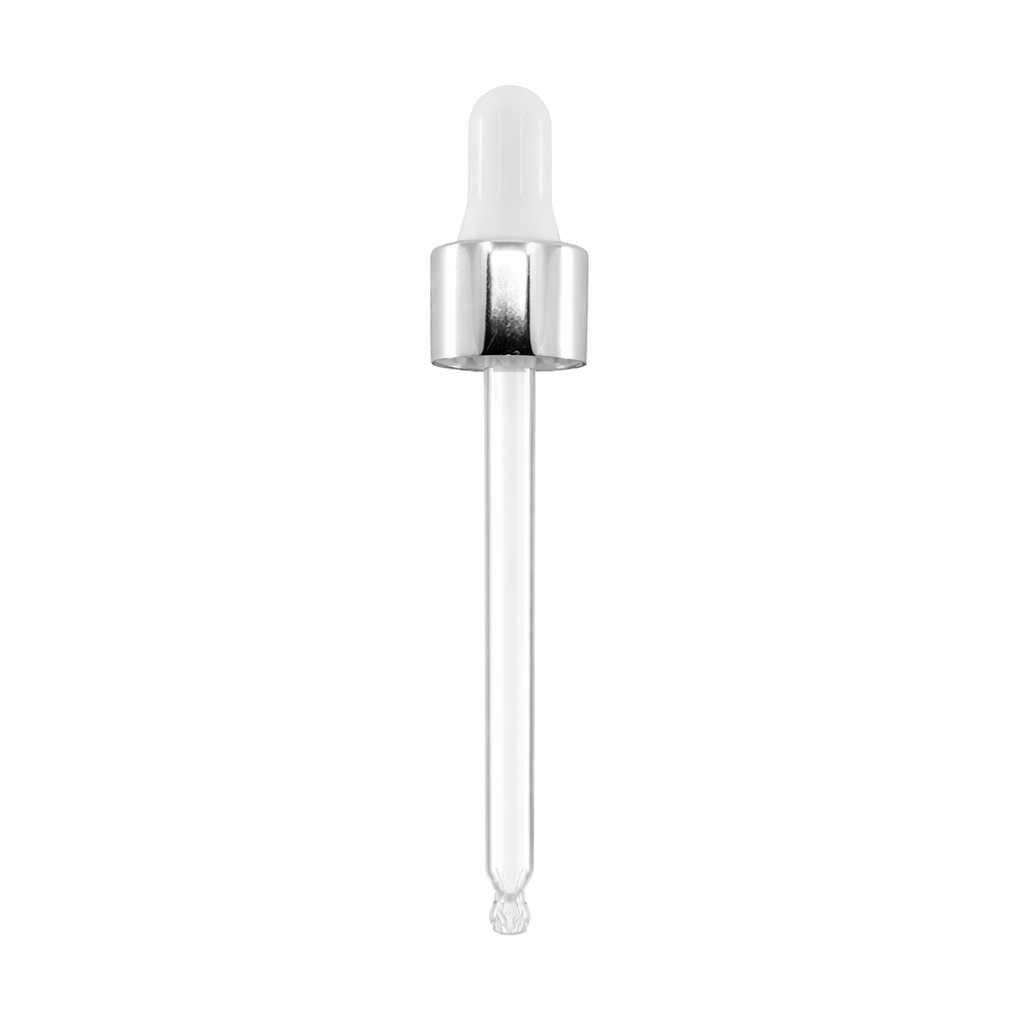 Glaspipette, glänzend silber, 84 mm