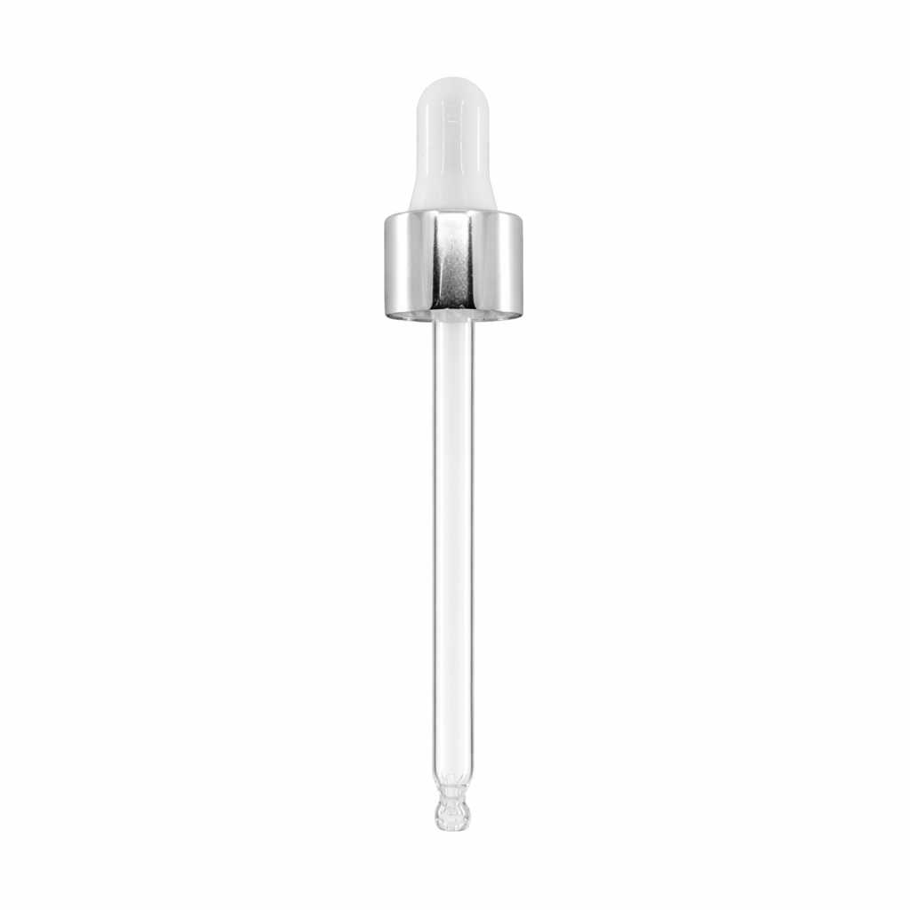 Glaspipette, glänzend silber, 103 mm