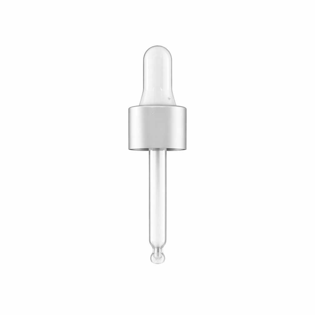 Glaspipette, matt Weiß-Silber, 53 mm